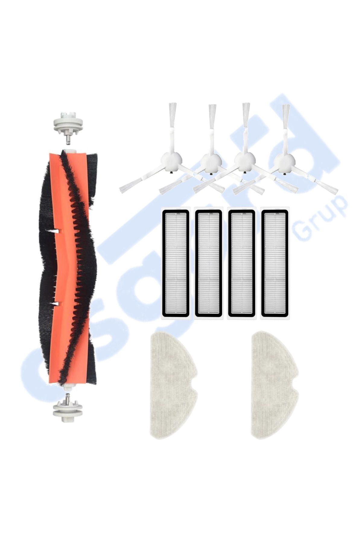 Asgard Grup Dreame D10S, D10S PRO, D9 MAX GEN2 Uyumlu 1 Ana Fırça 4 Yan Fırça 4 Filtre 2 Mop