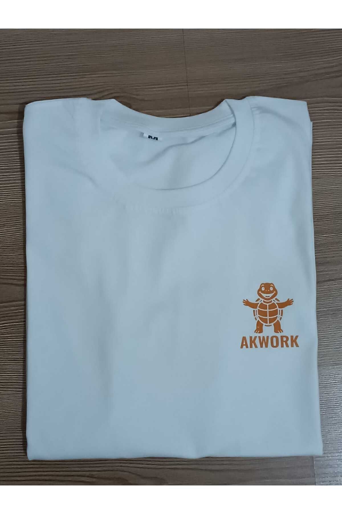 shop BİSİKLET YAKA AKWORK BASKILI T-SHİRT