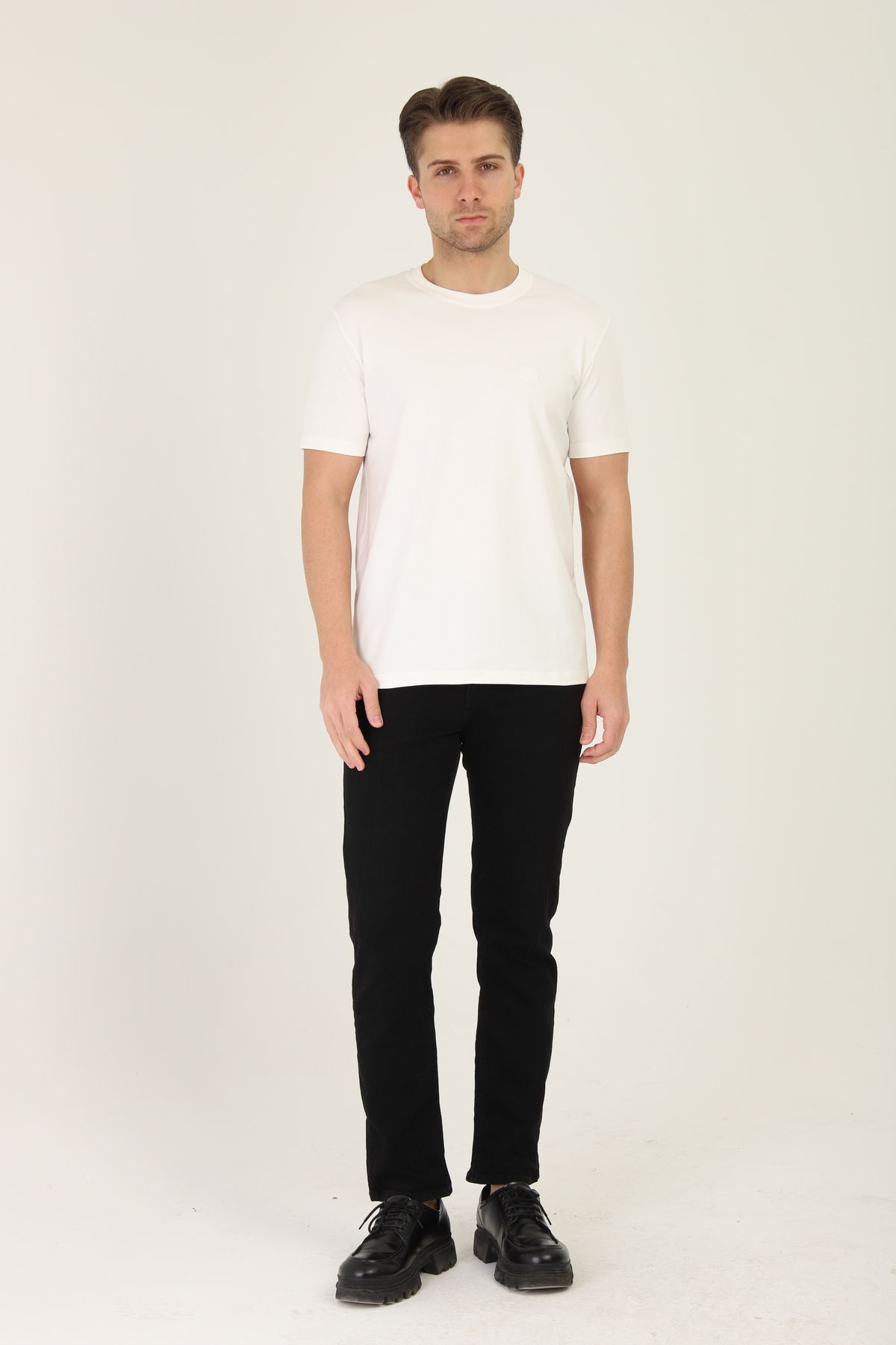 Mavi Soles Erkek Düz Bisiklet Yaka Esnep Pamuklu T-Shirt