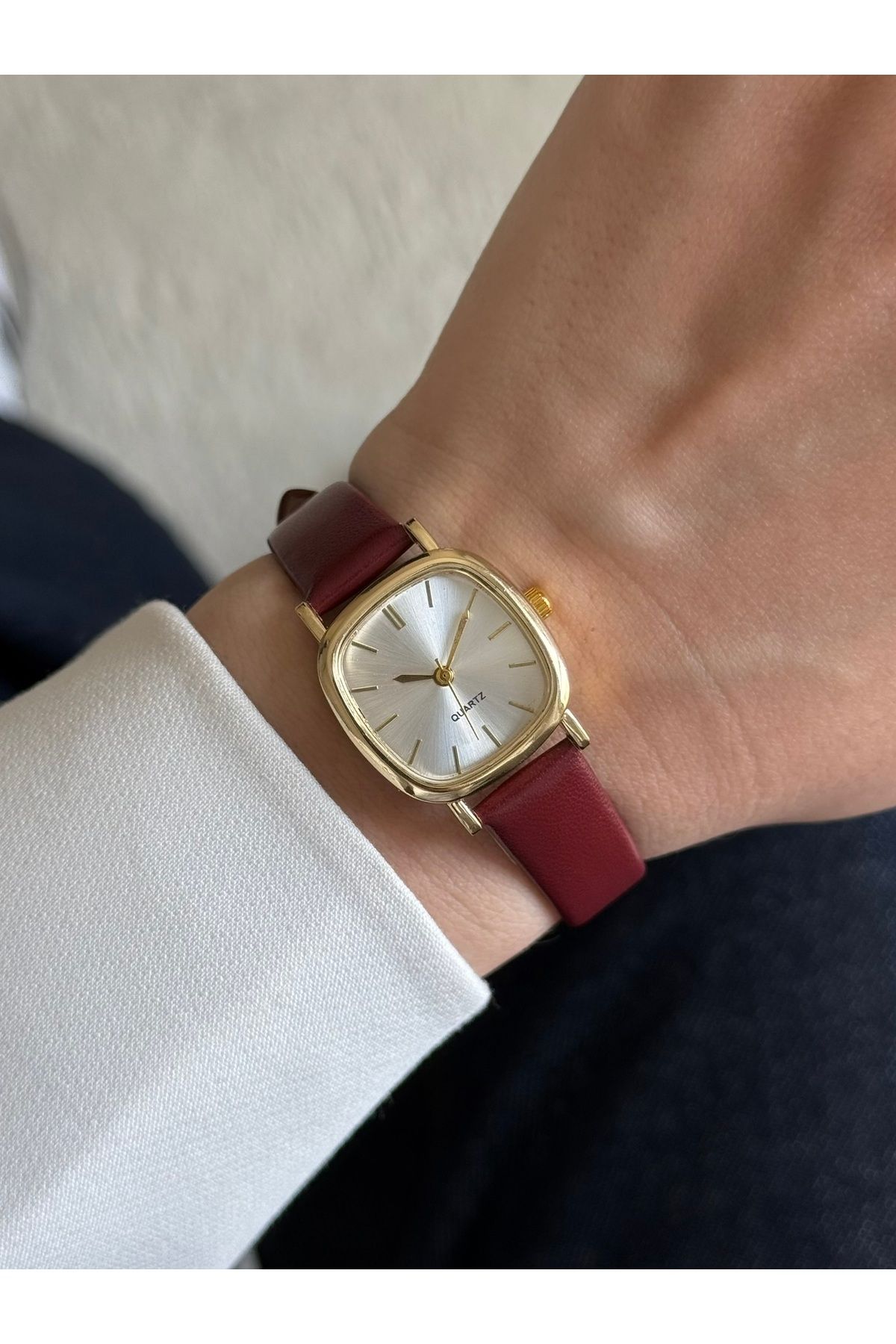 RoseandRoses Twig Minimal Deri Kayış Vintage Model Kadın Kol Saati