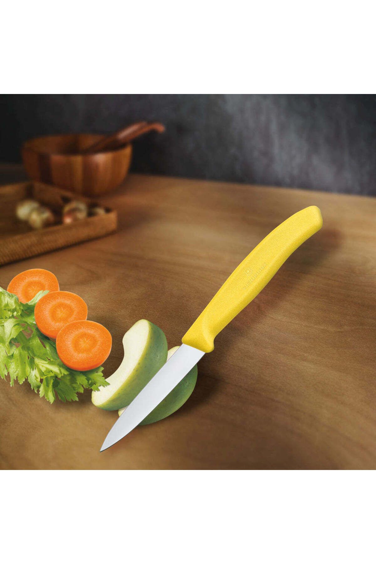 Victorinox-Victorinox 6.7606.L118 Swiss Classic Paring 3¼" Straight Spear Point Blade 5/8" Width Yellow Handle 5