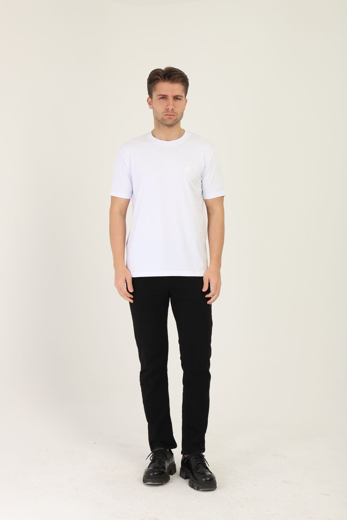 Mavi Soles Erkek Düz Bisiklet Yaka Esnep Pamuklu T-Shirt