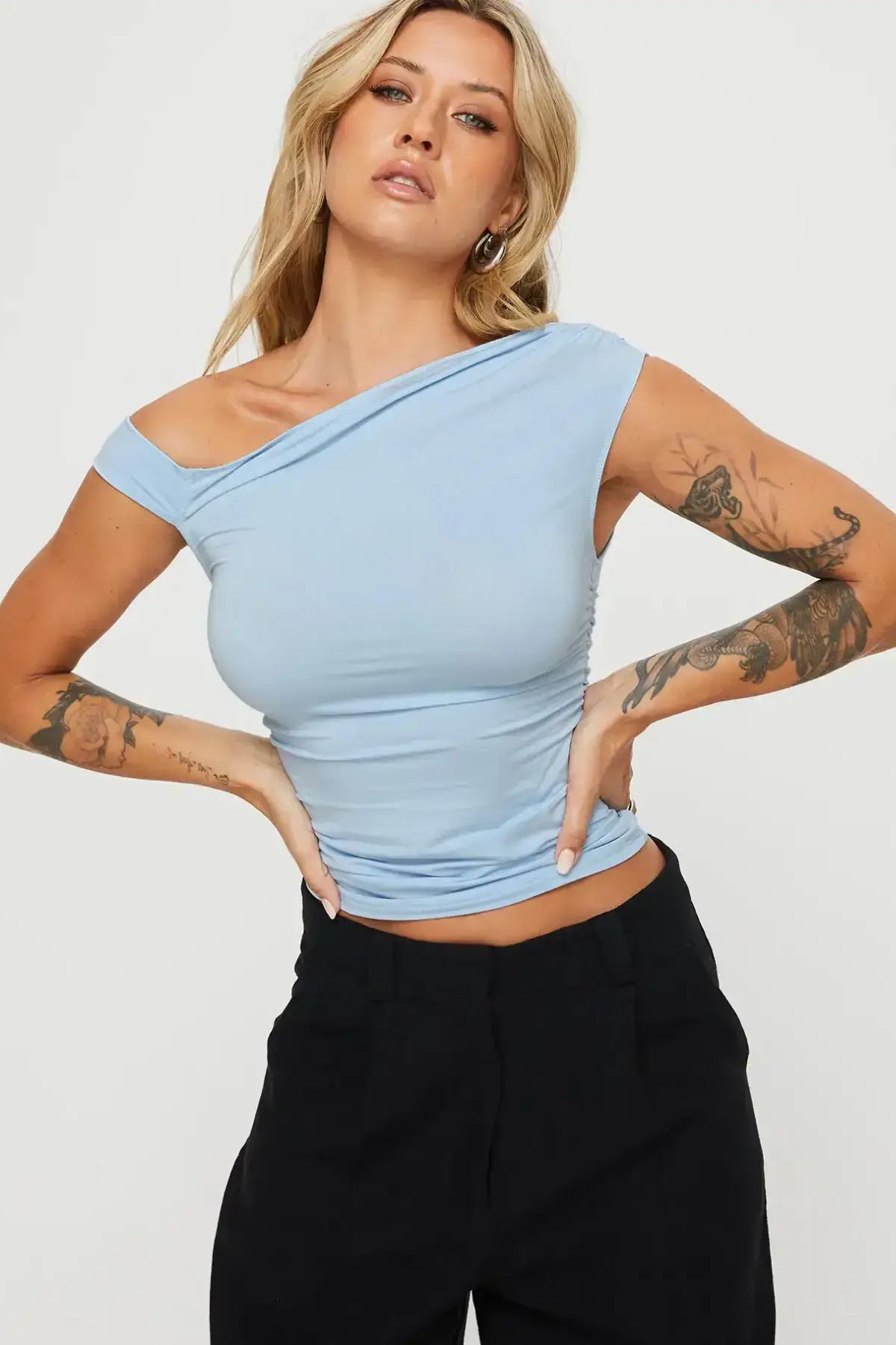 World Fashion Trends Tek Omuz Örme Bluz JT3083