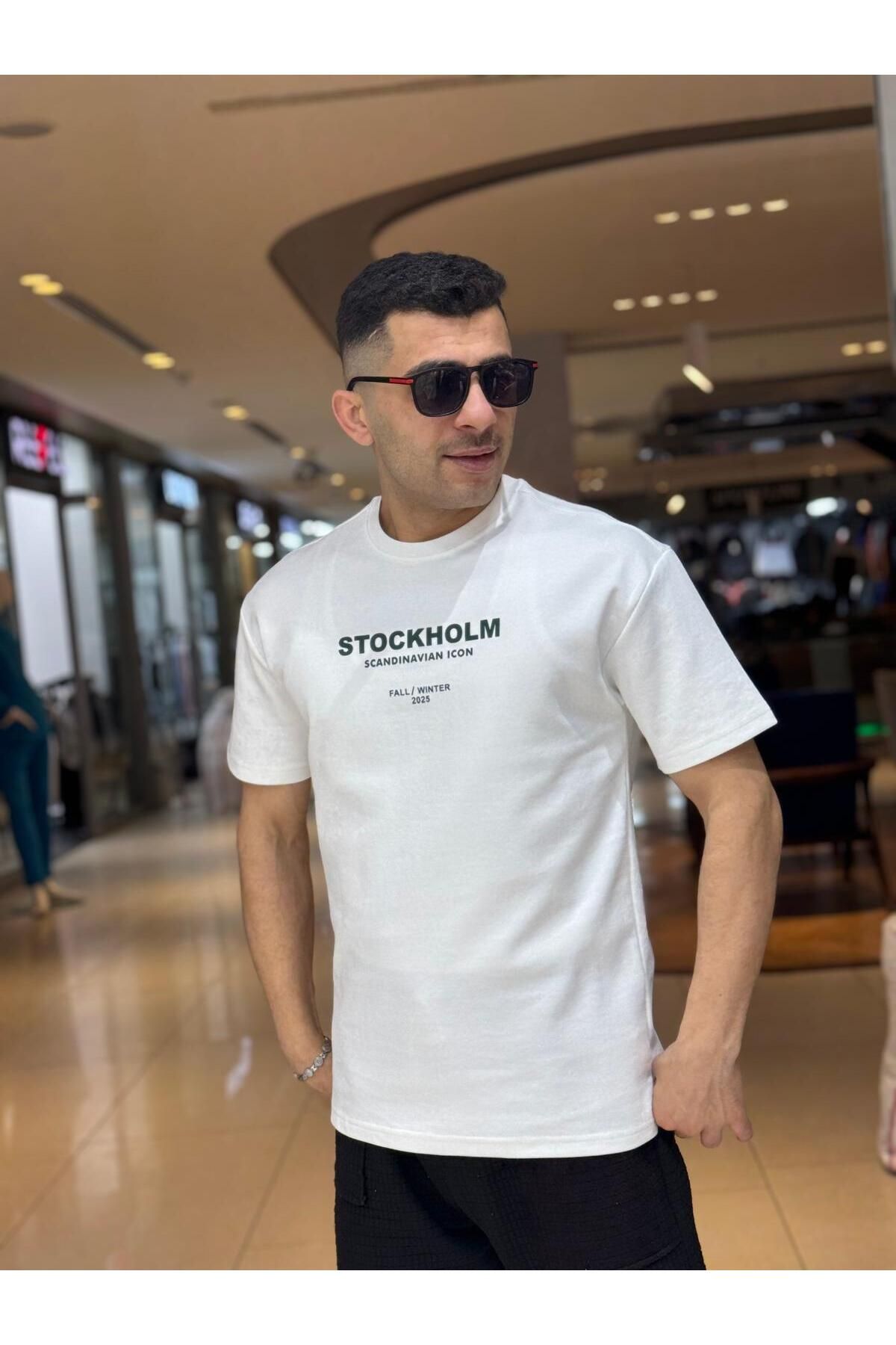 Fanolik SIFIR YAKA KISA KOLLU PAMUKLU ERKEK T SHİRT