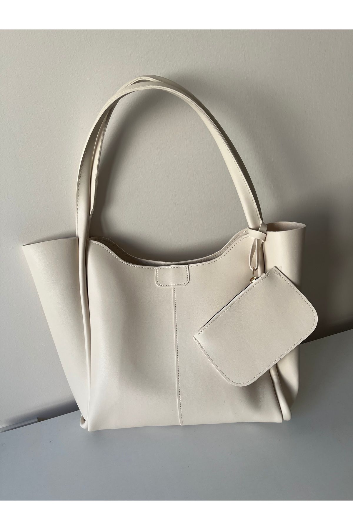 bersebag Mono Model Kadın Omuz Çantası Krem