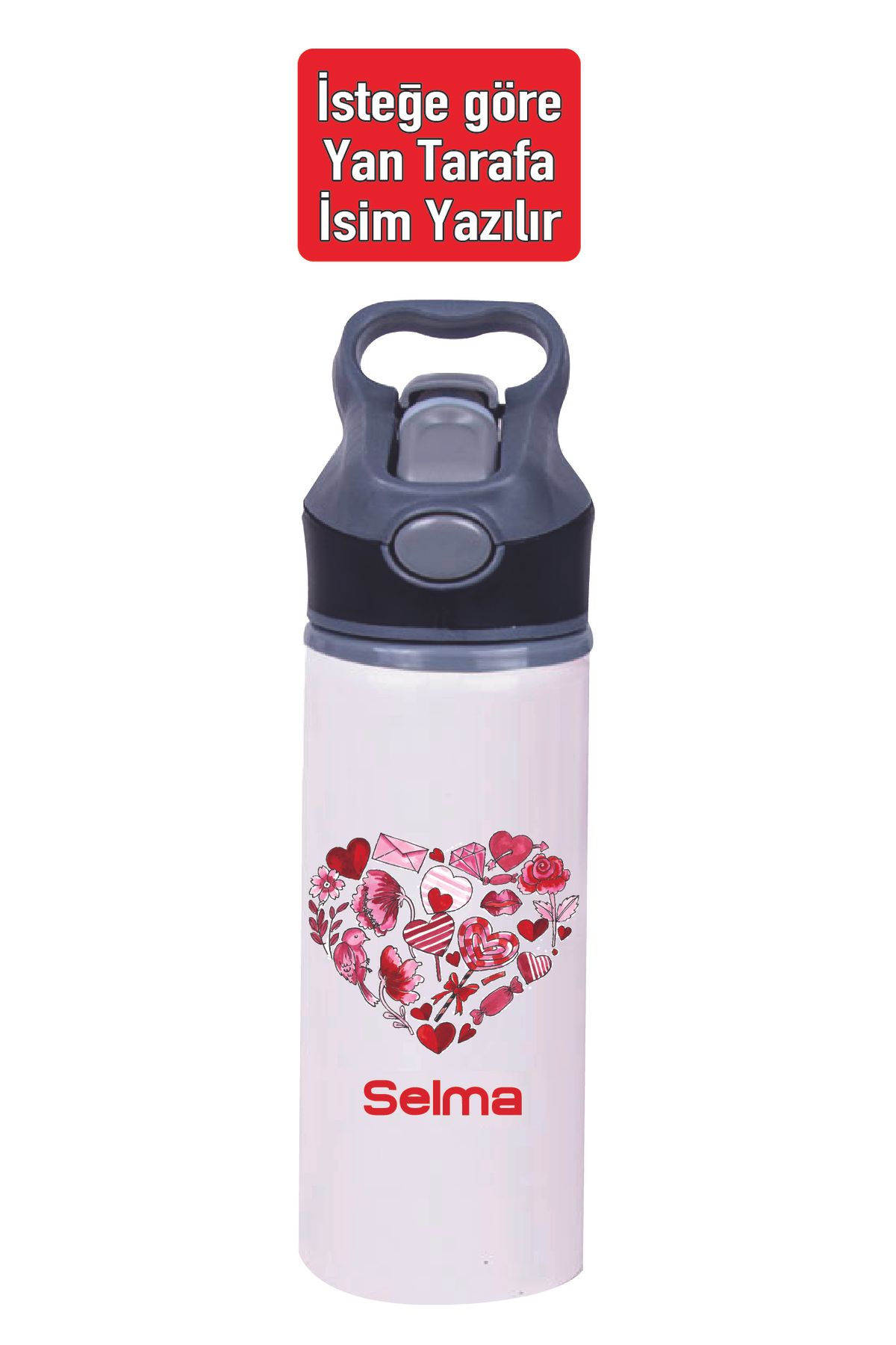 DKDZ SHOP Pipetli Su Matarası Metal - 650ml. -001