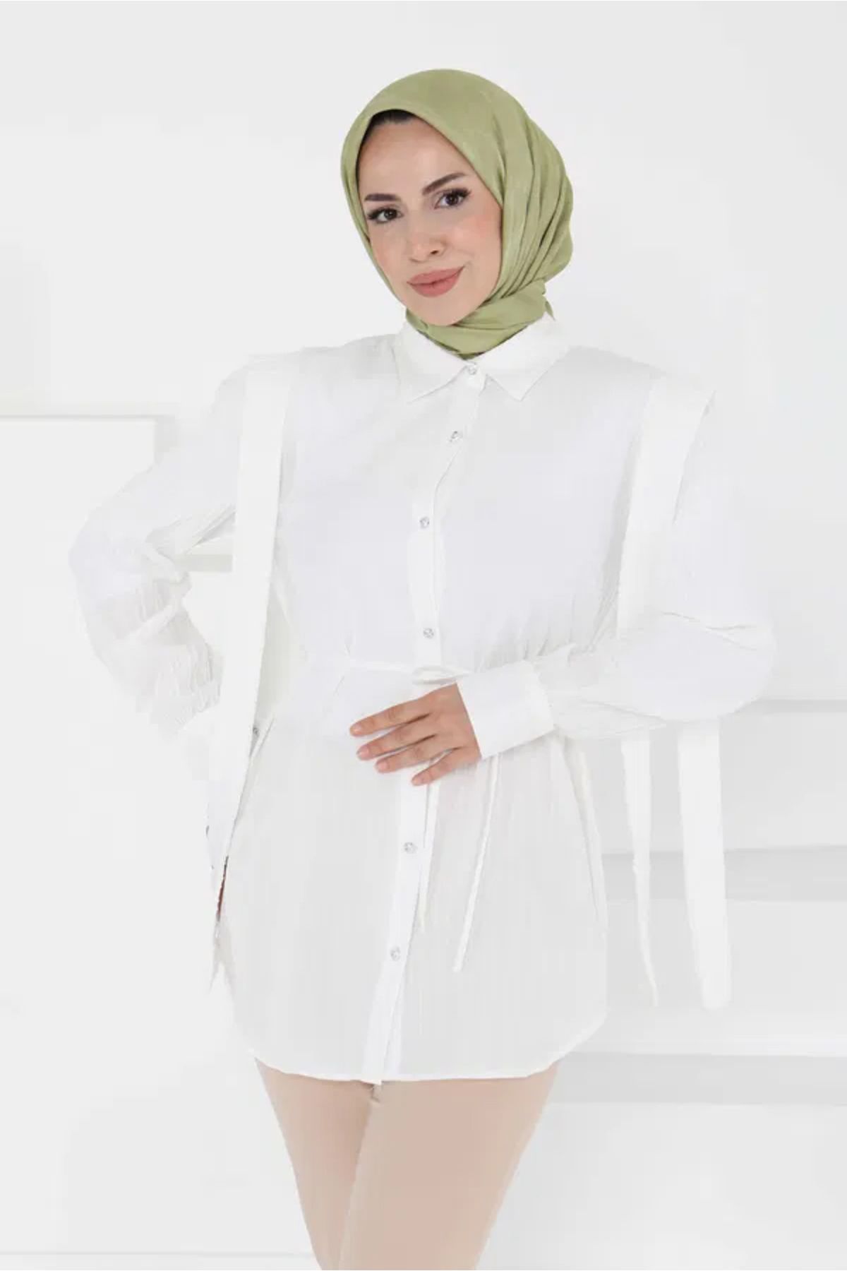 Butik Omuz Bağlama Detaylı Tunik