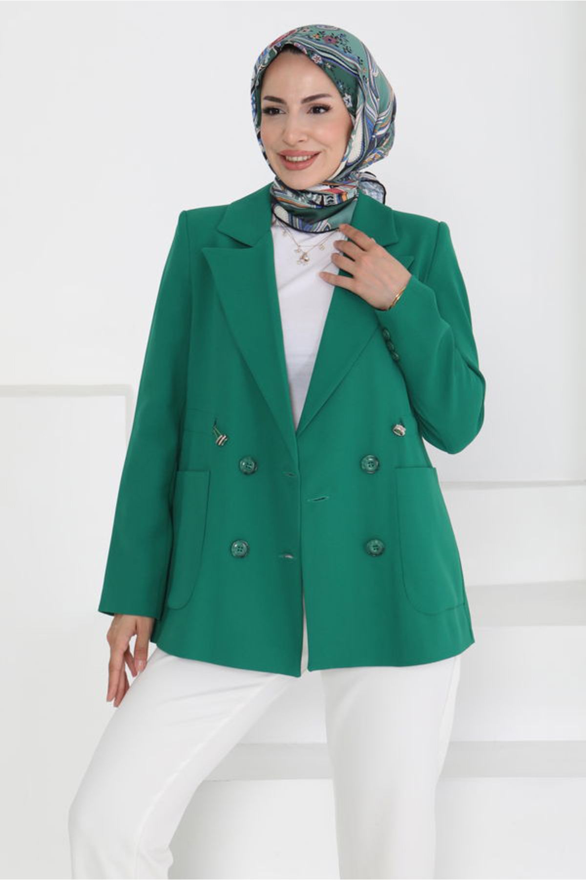 Butik Düğmeli İpli Ceket