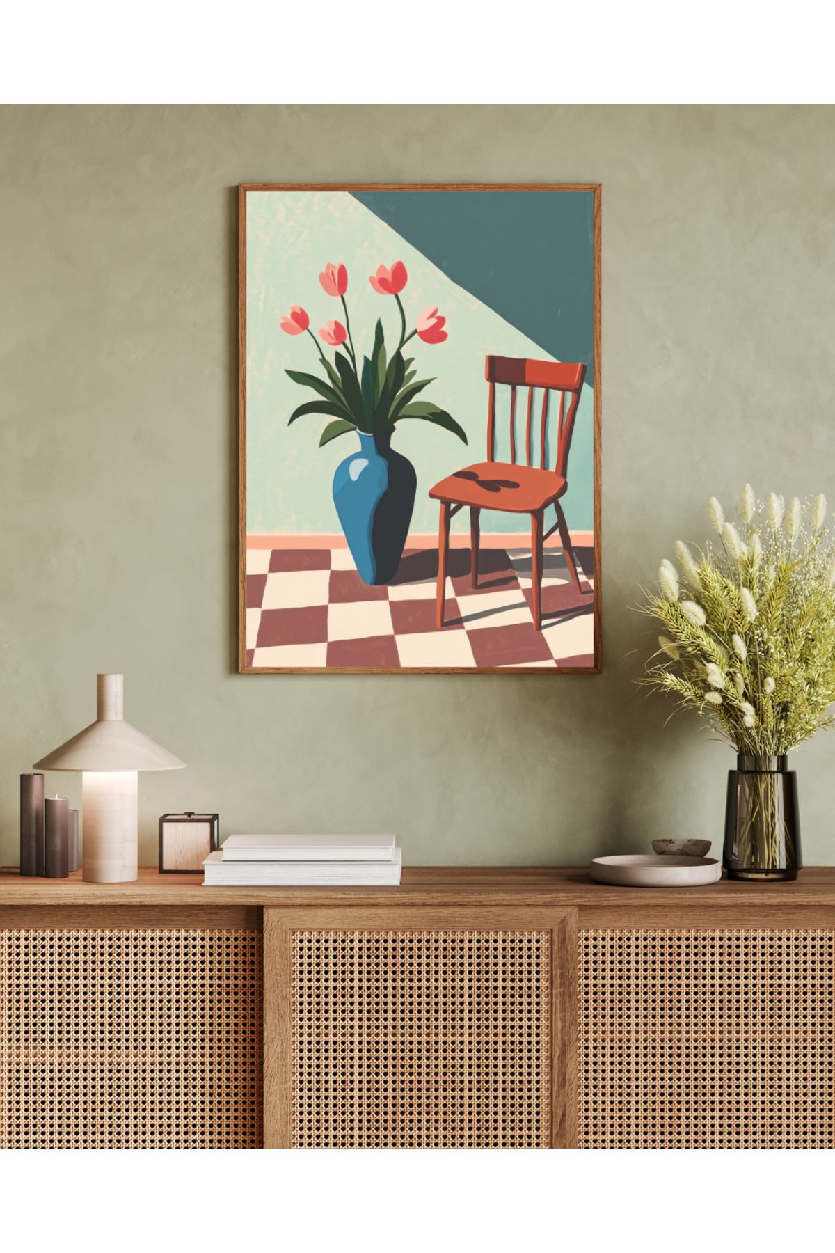 woodhomeworks tek parça salon ofis dekor tablo