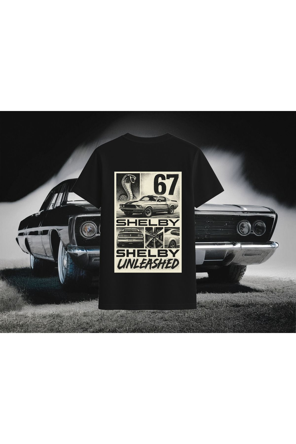 Vigor Wear MUSTANG Baskılı Oversize T-Shirt