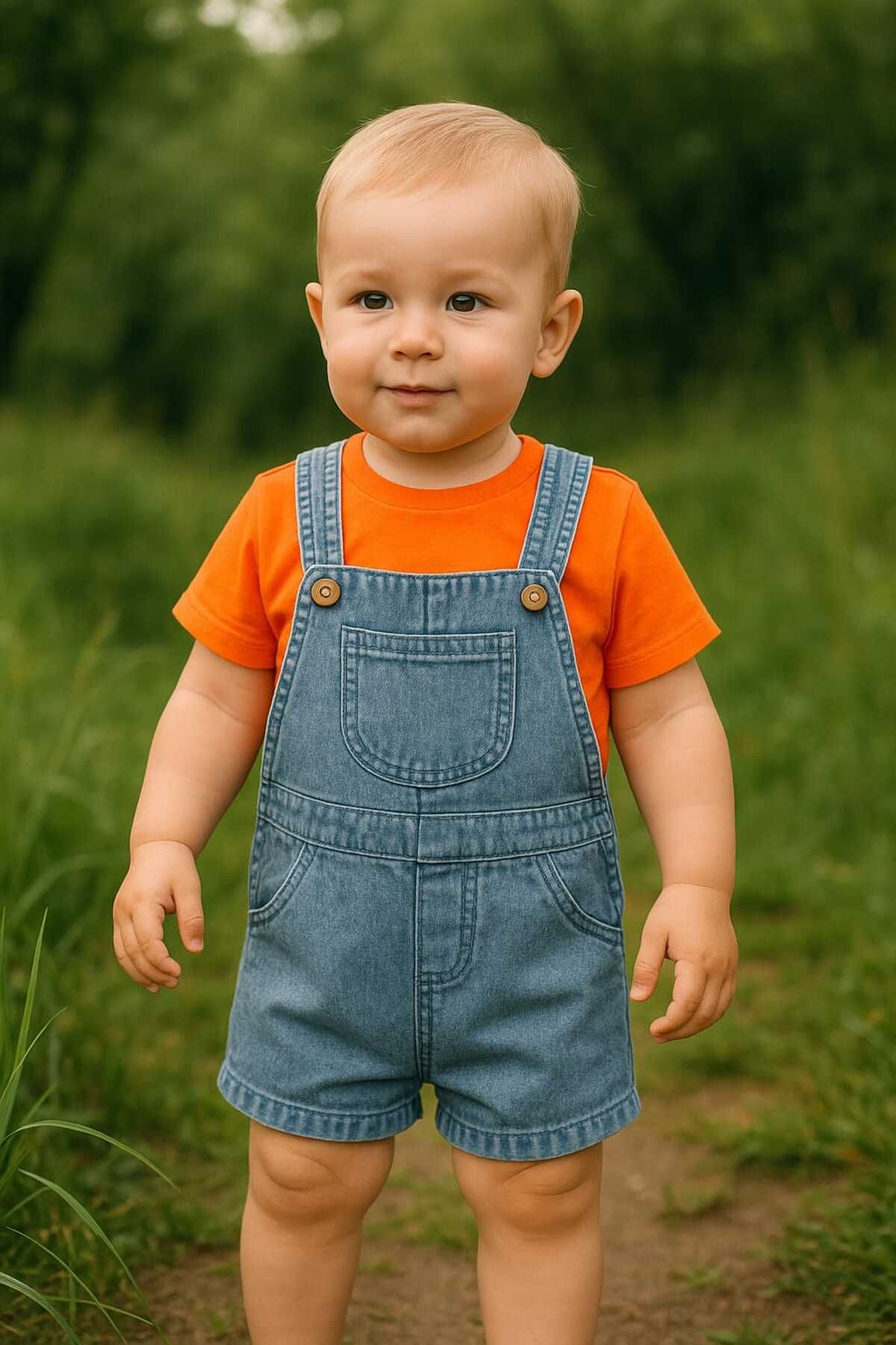 Lino Baby Kot Salopet Likralı Omuzdan Çıtçıtlı Badi Kanguru Cep Yazlık Erkek Bebek Takım
