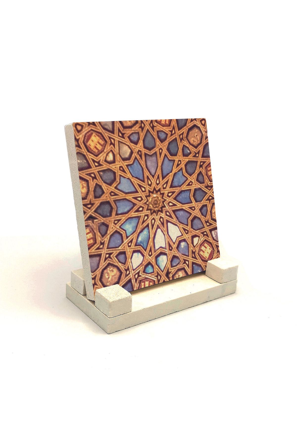 Souvenest El Hamra Sarayı'ndan Desen Baskılı Doğaltaş Masaüstlük 10x10 KD-108