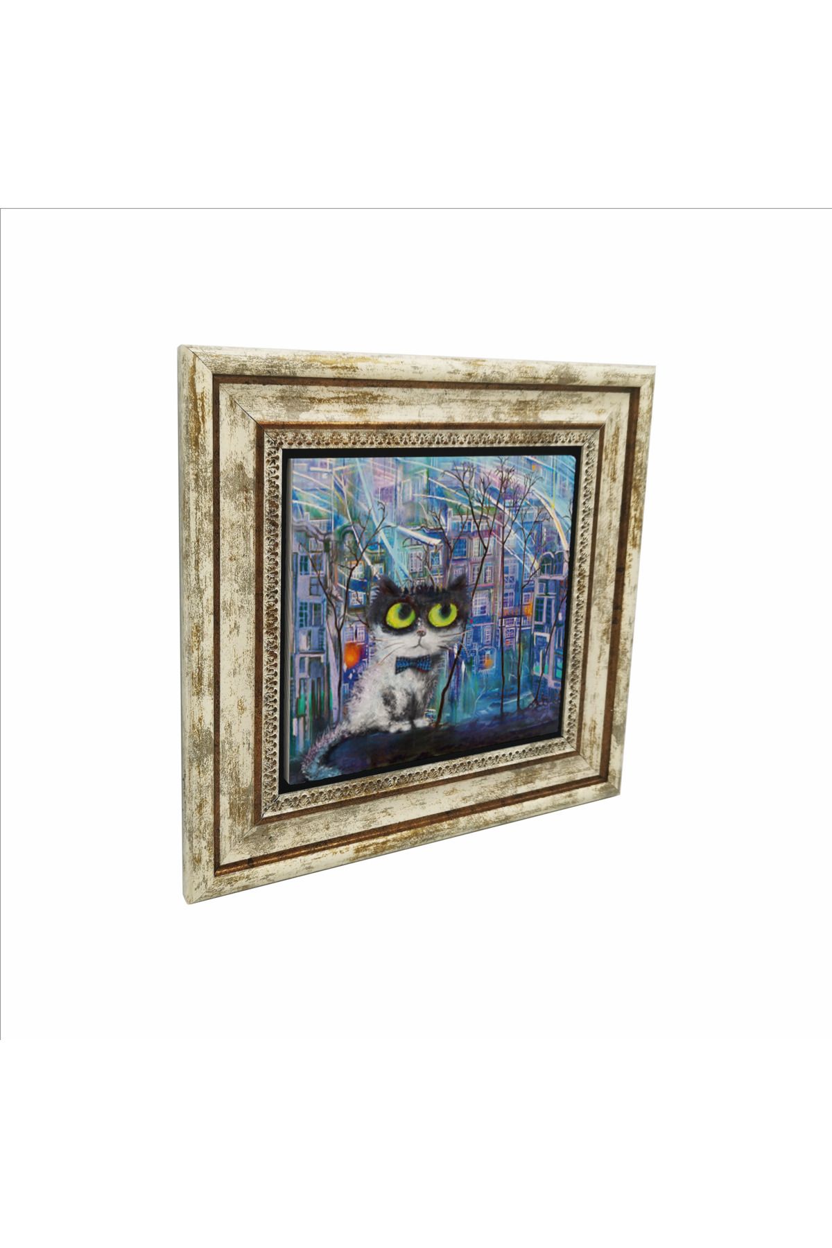 Souvenest İstanbul Kedisi Baskılı Doğaltaş Tablo (25 X 25 KRT-66)