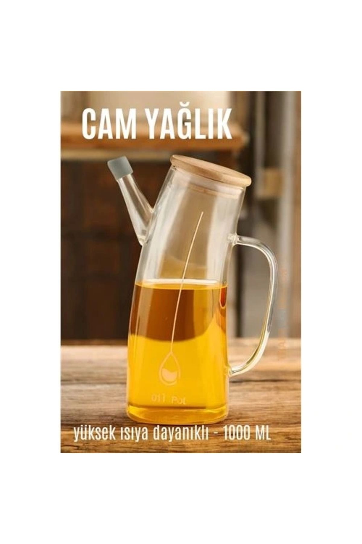 OurStyles Yağ Sirke Şişesi Yağlık Borosilikat Cam 1000 ML