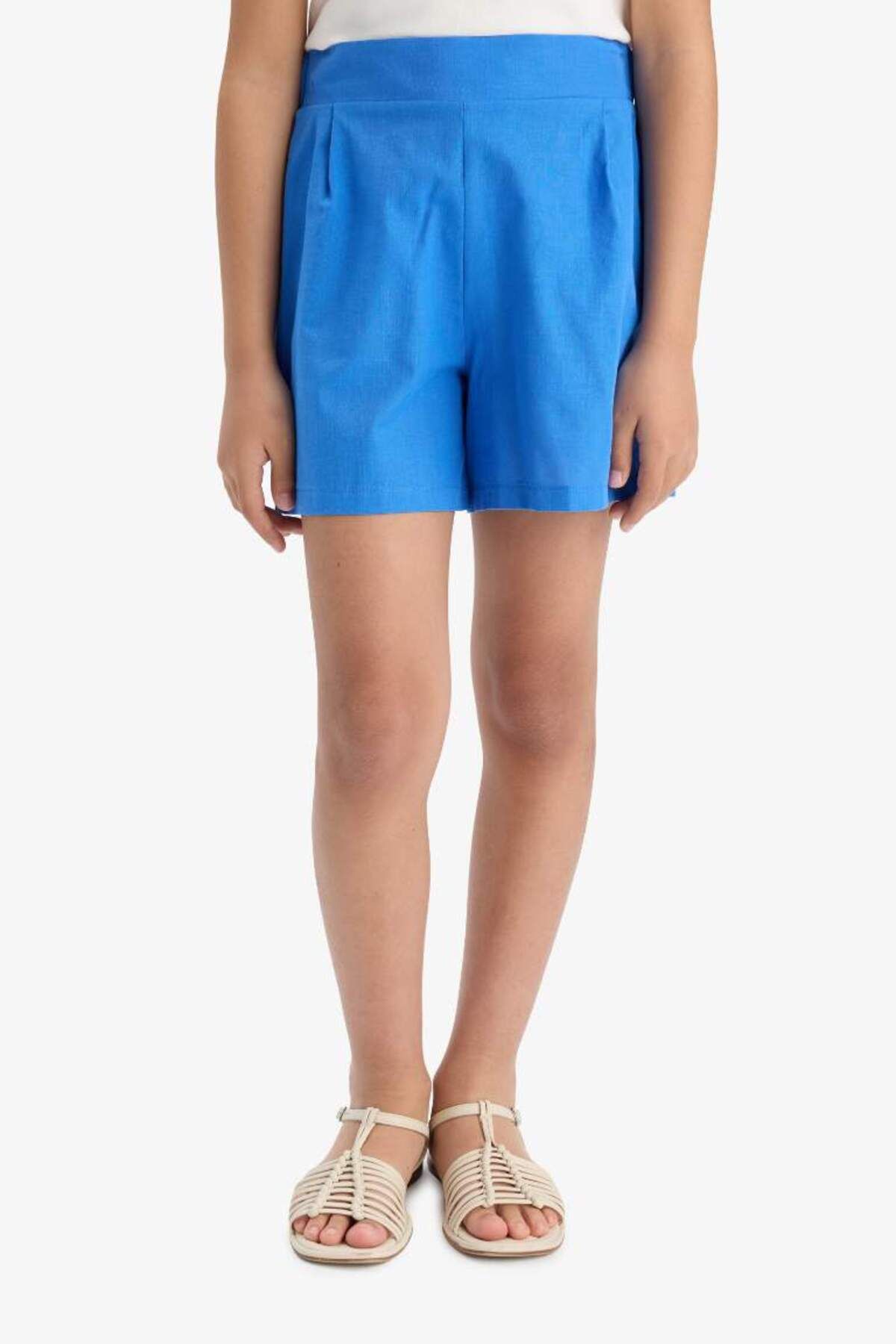 DeFacto-Girl's 2-Piece Set Printed Undershirt Linen Look Shorts E6851A825Hs 6