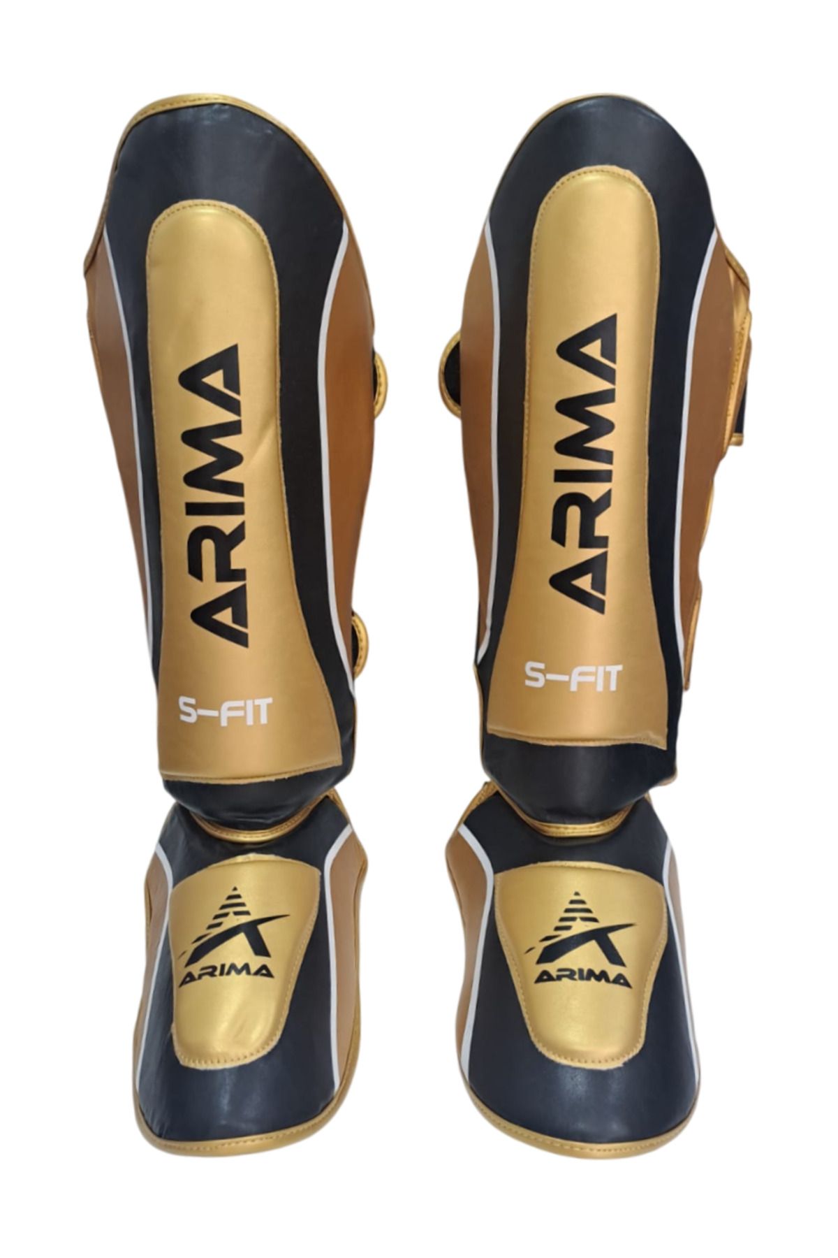 ARIMA Kickboks Muaythai Kaval Ayaküstü Koruma Suni Deri Gold-Siyah