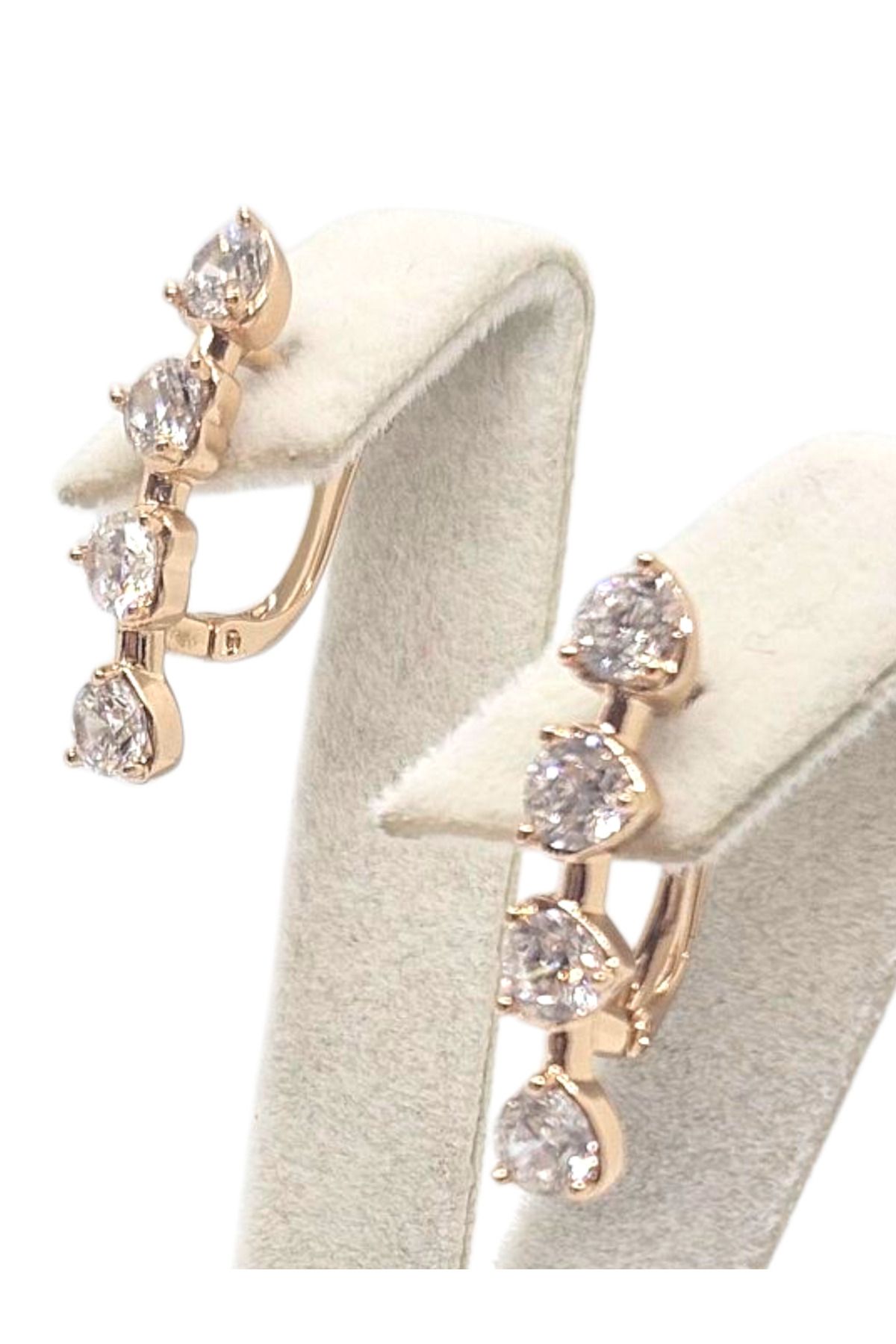 XUPING JEWELRY Xuping Jewelery Pırlanta Model Zirkon Kalp Kesim Taşlı Gold Halka Küpe- Kararmaz, Alerji Yapmaz