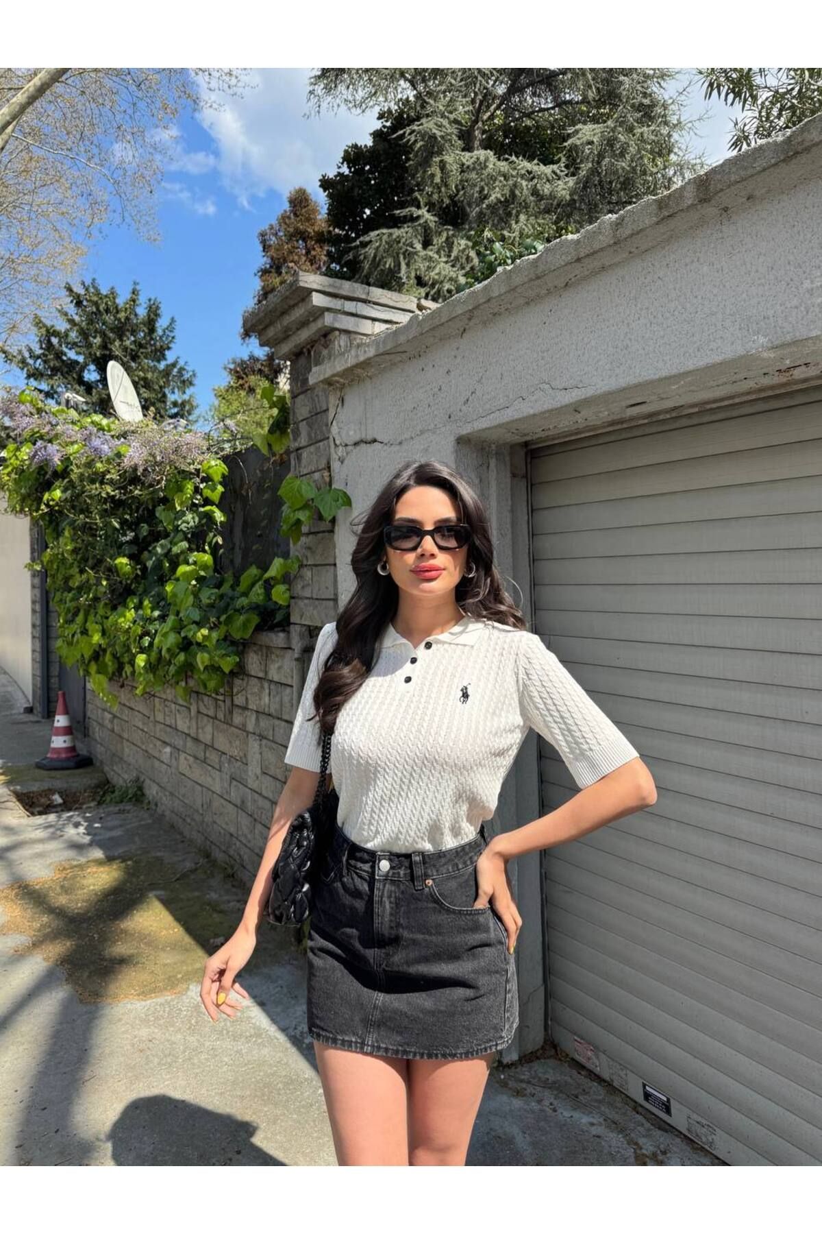 Abalı Yeni sezon triko PO LO , bluz pamuklu, souğuk yumuşak ip, Azize model.
