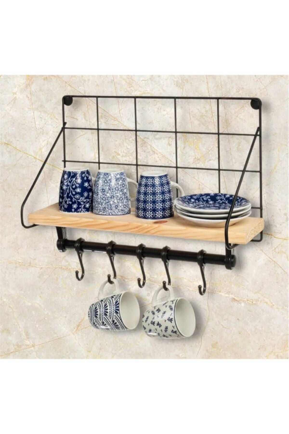 Vexahome Metal Askılıklı Kahve Köşesi Rafı