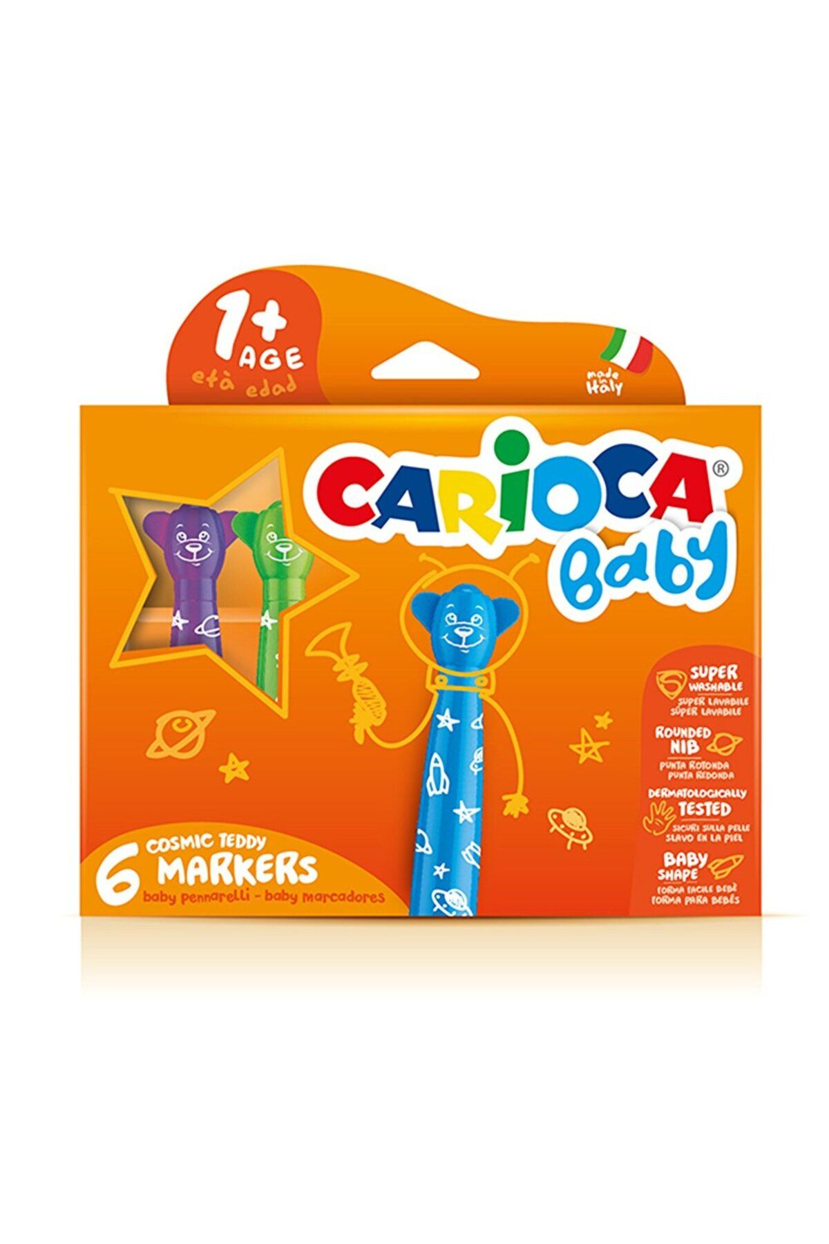 MATMEL Teddy Jumbo Bebek Yıkanabilir Keçeli Boya Kalemi 6lı