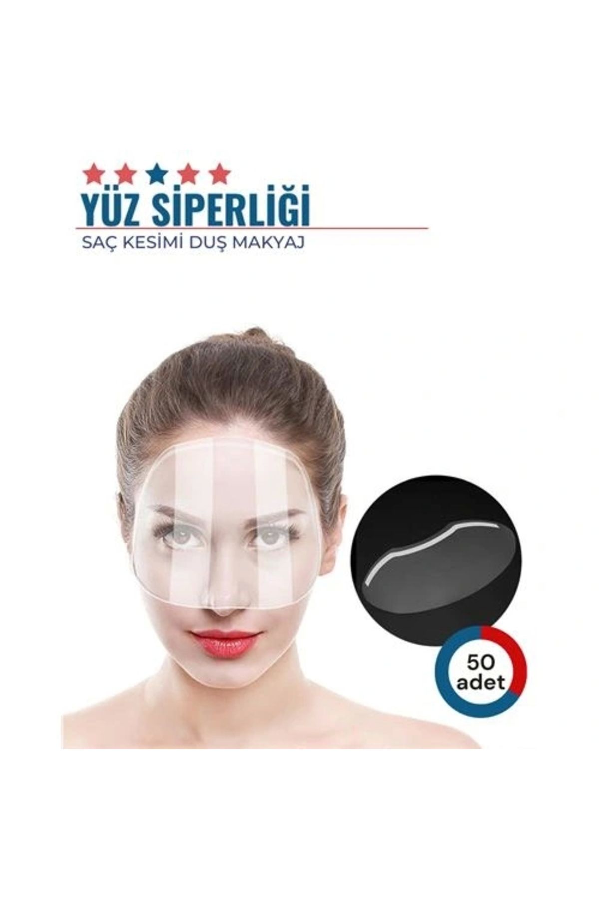 OurStyles 50 Adet Saç Kesimi Duş Makyaj Yüz Koruma Siperliği
