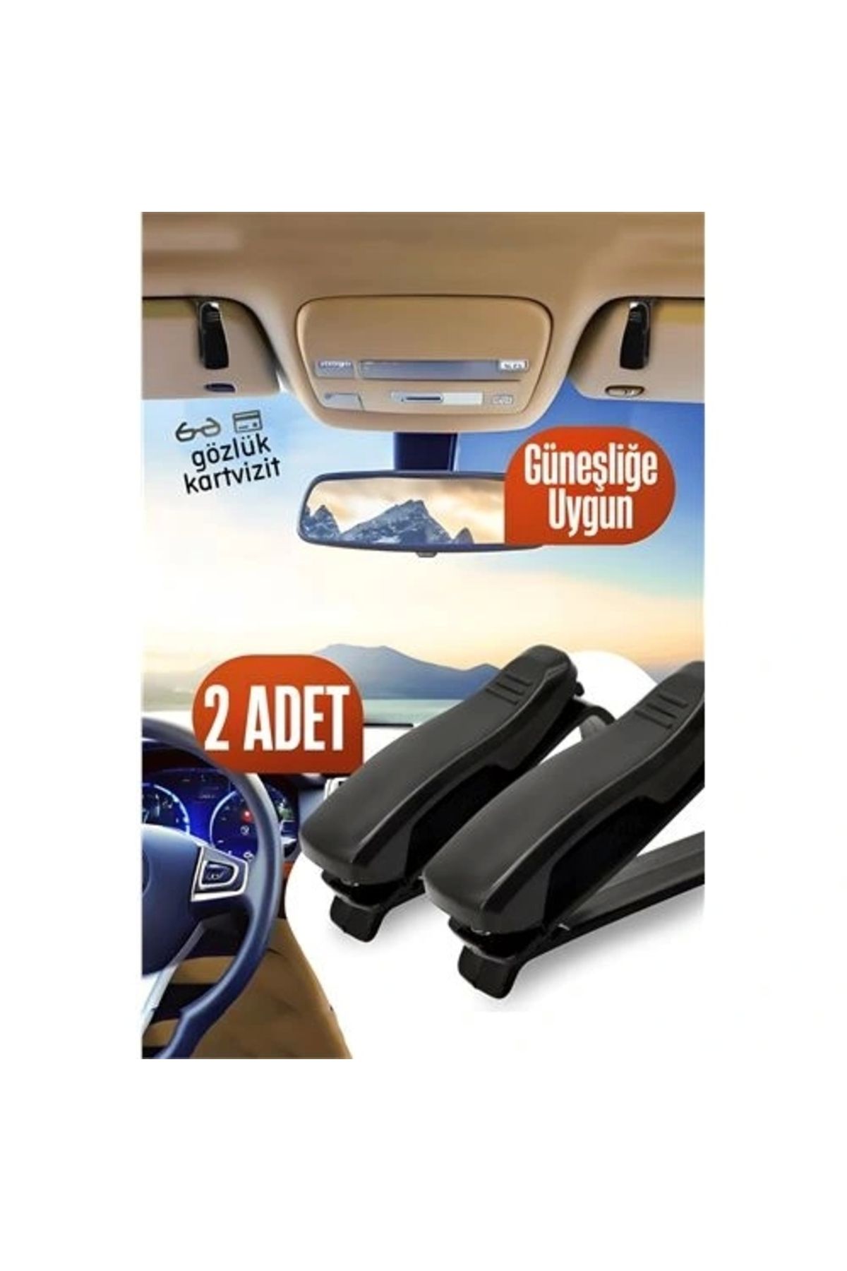 OurStyles Araç Gözlük Tutucu Güneşliğe Uygun Mini 2 ADET