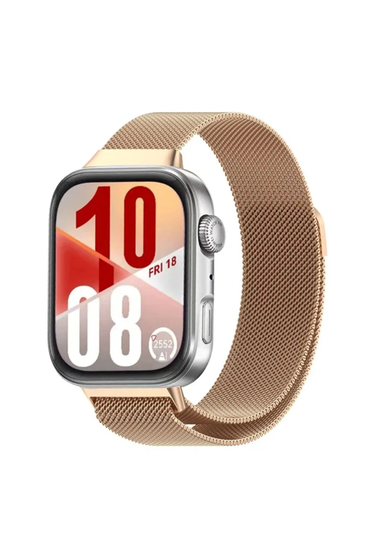 MMPSHOP Huawei Watch Fit 4 / Fit 4 Pro Uyumlu Metal Hasır Örgü Manyetik Kordon Kayış