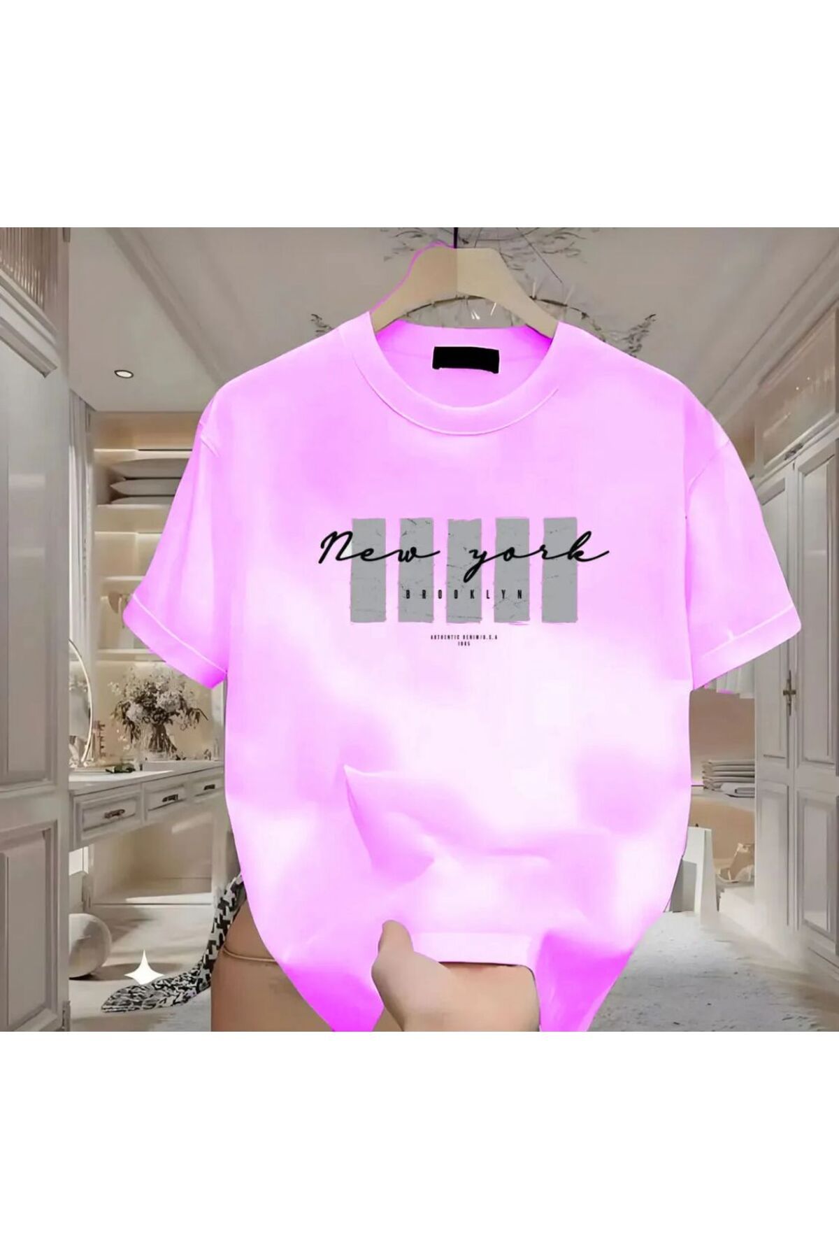 Man New York X Baskılı T-SHİRT