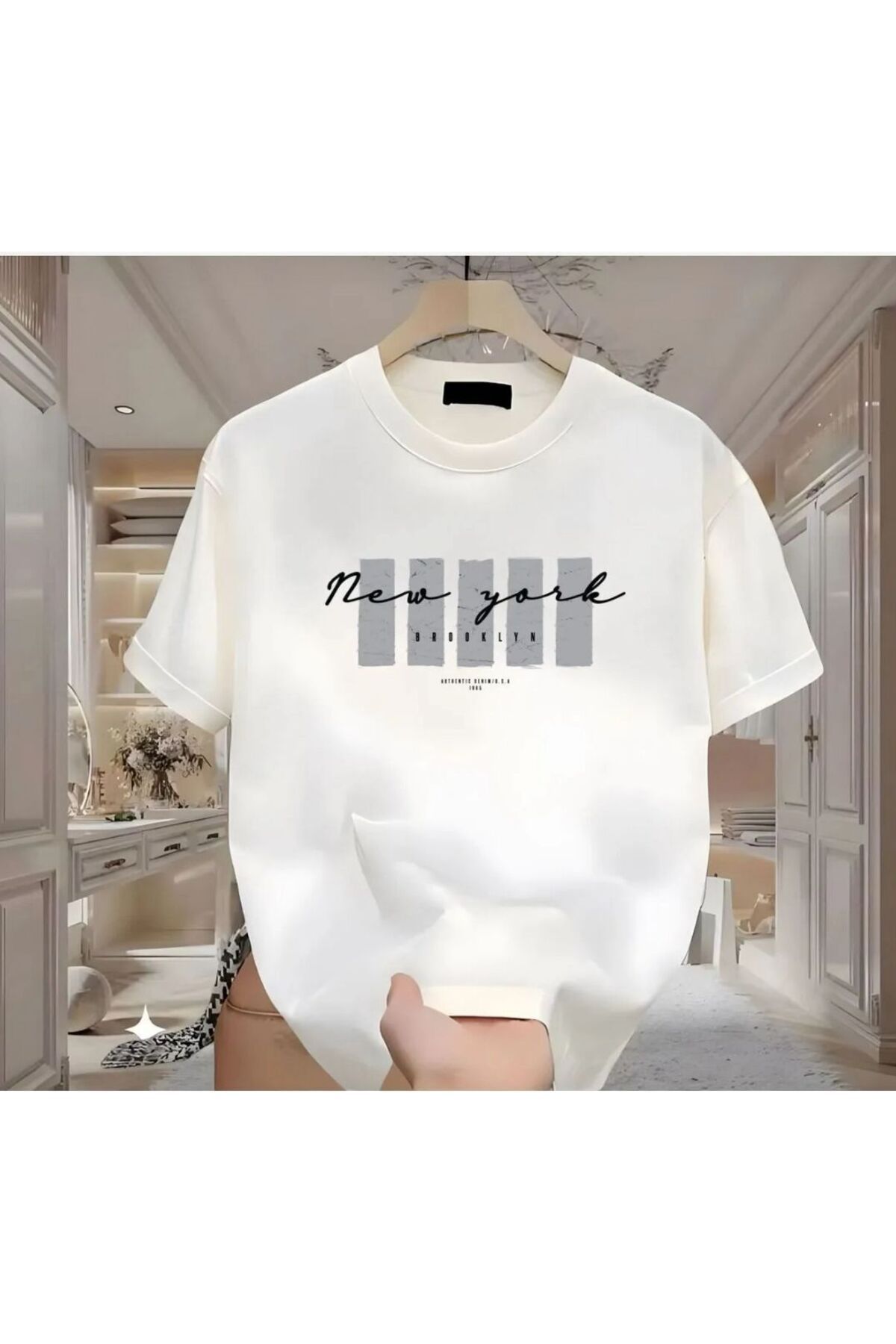Man New York X Baskılı T-SHİRT
