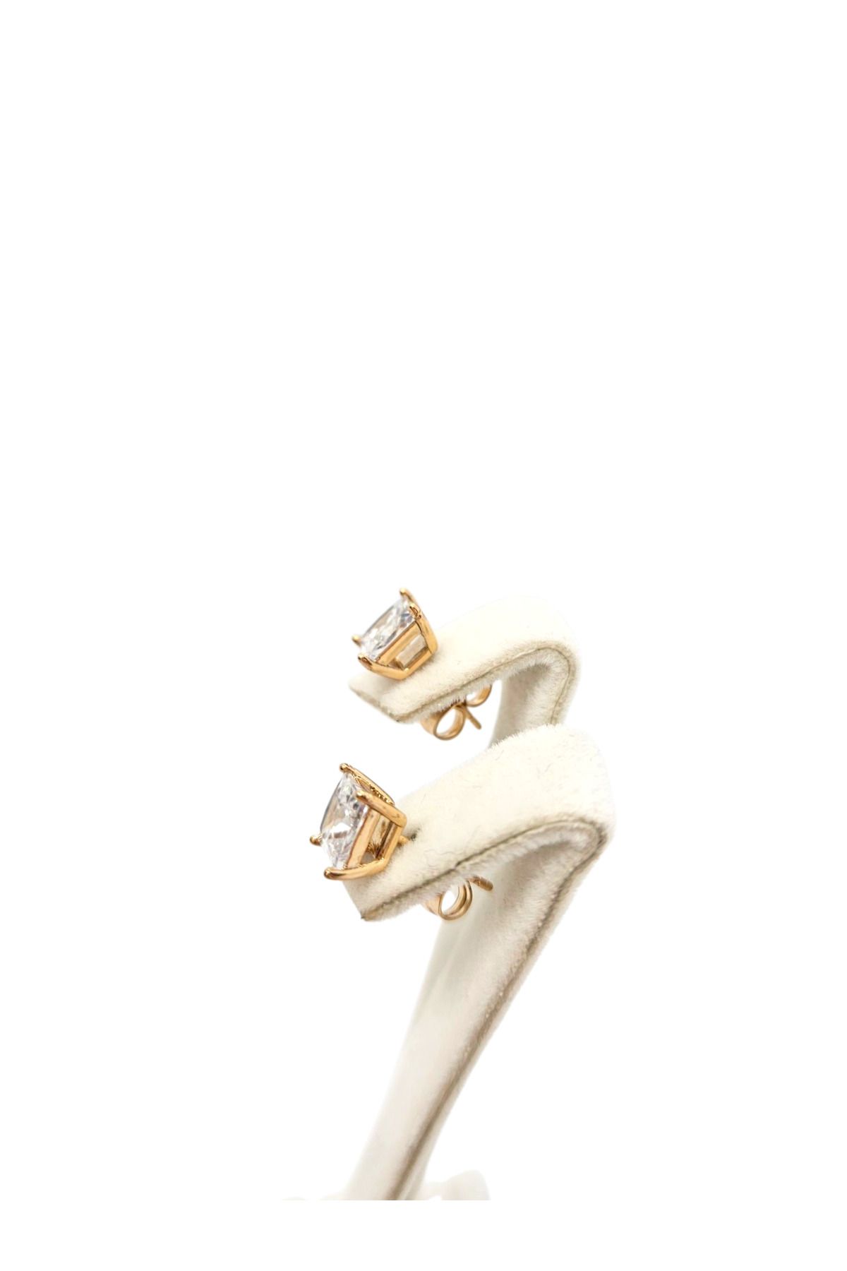 XUPING JEWELRY Xuping Jewelery Pırlanta Görünümlü Tek Taş Çelik Küpe-Kararmaz, Alerji Yapmaz