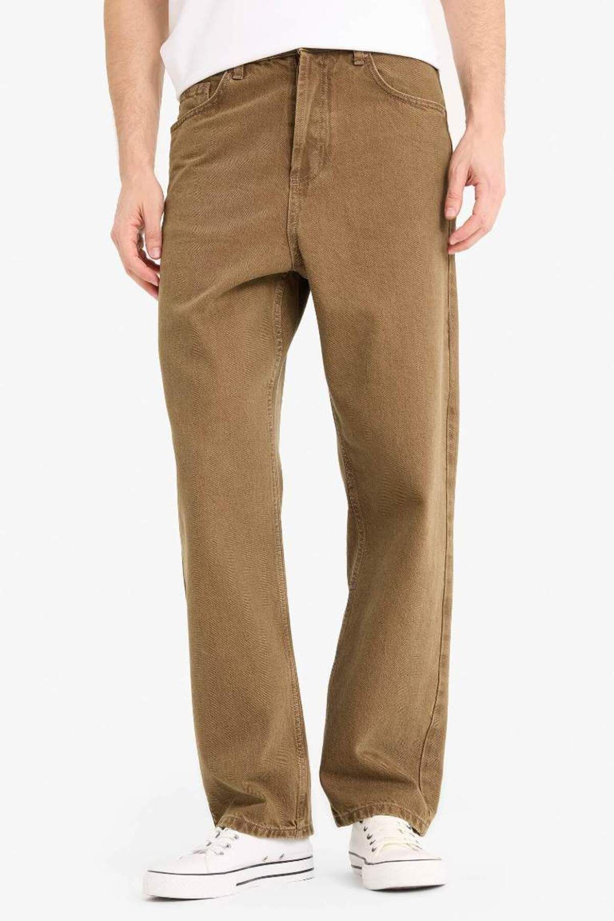 DeFacto Yeni Sezon %100 Pamuk Baggy Fit Düz Paça Pamuklu Pantolon