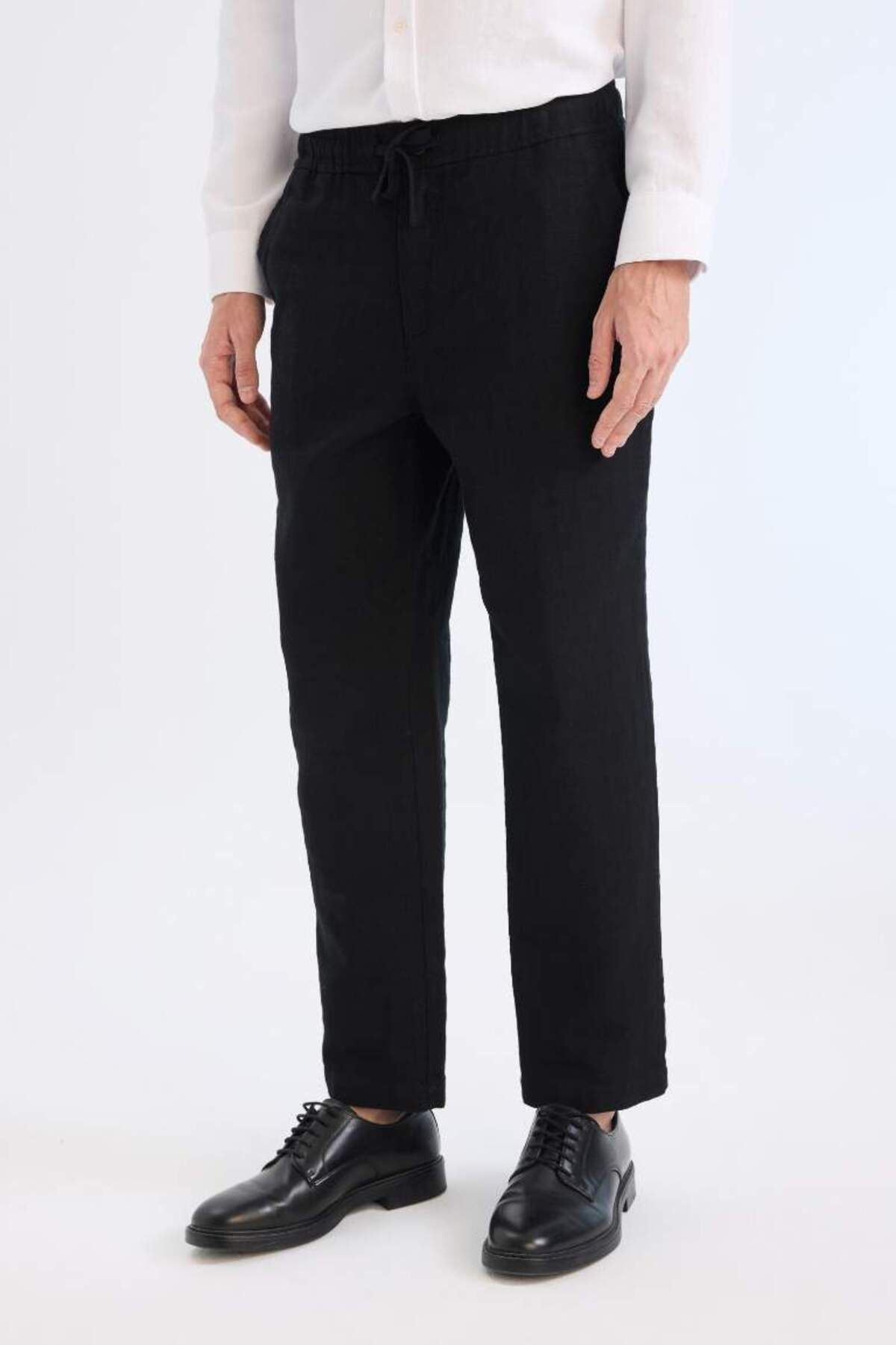 DeFacto Yeni Sezon %100 Pamuk Yazlık Jogger Pantolon Regular Fit Normal Kesim Keten Görünümlü