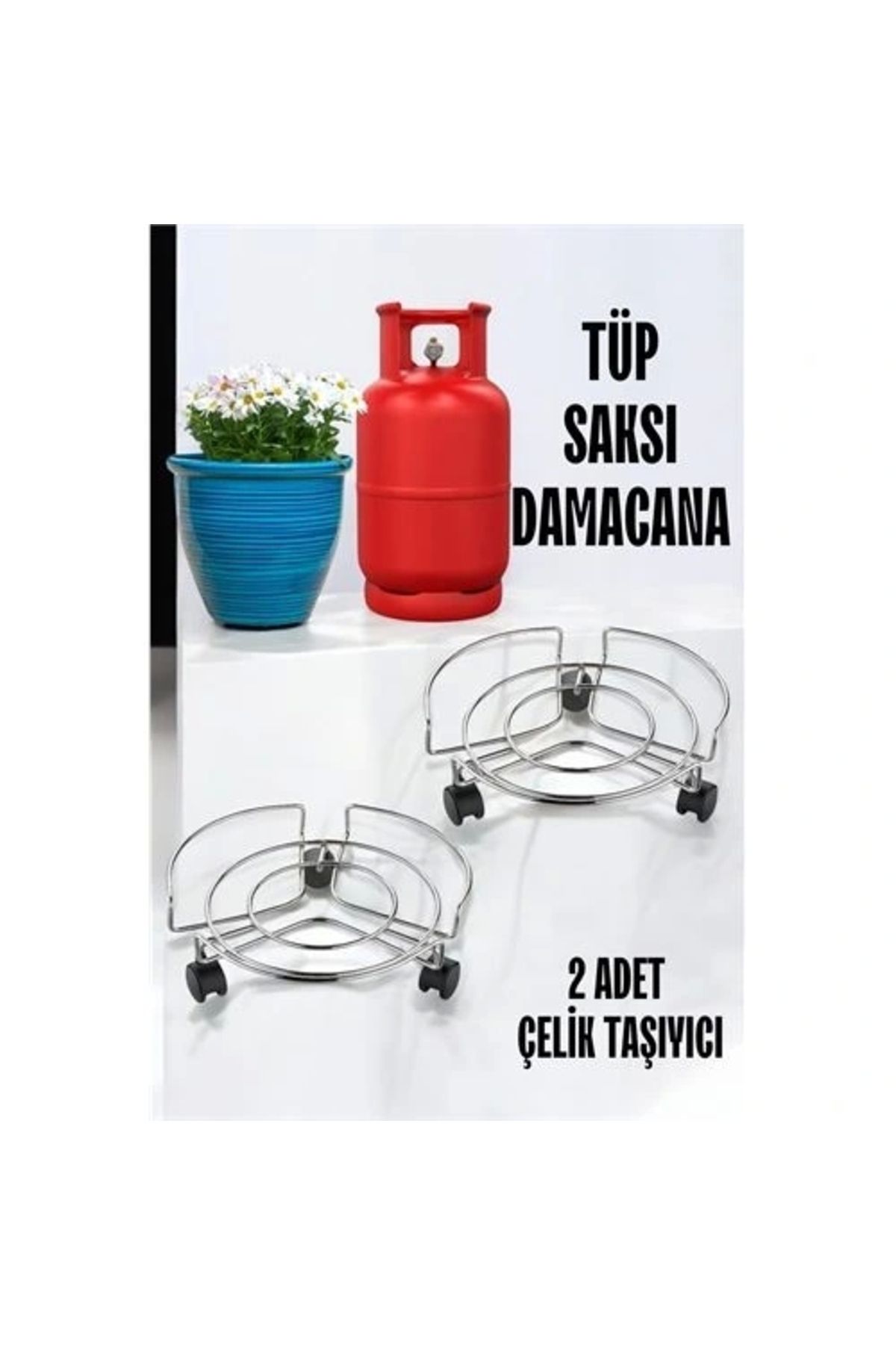 OurStyles Saksı Tüp Damacana Altlığı Tekerlekli Taşıyıcı 2 ADET