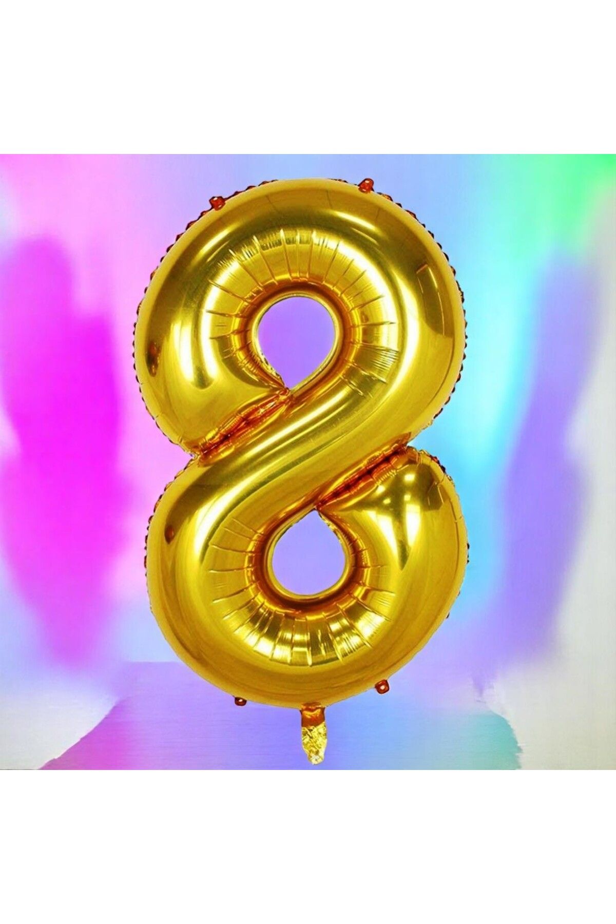 Kuzey GOLD 8 RAKAM FOLYO BALON UÇAN BALONA HELYUM GAZINA UYGUN YÜKSEK KALİTE 1 METRE GOLD 8 RAKAM BALON