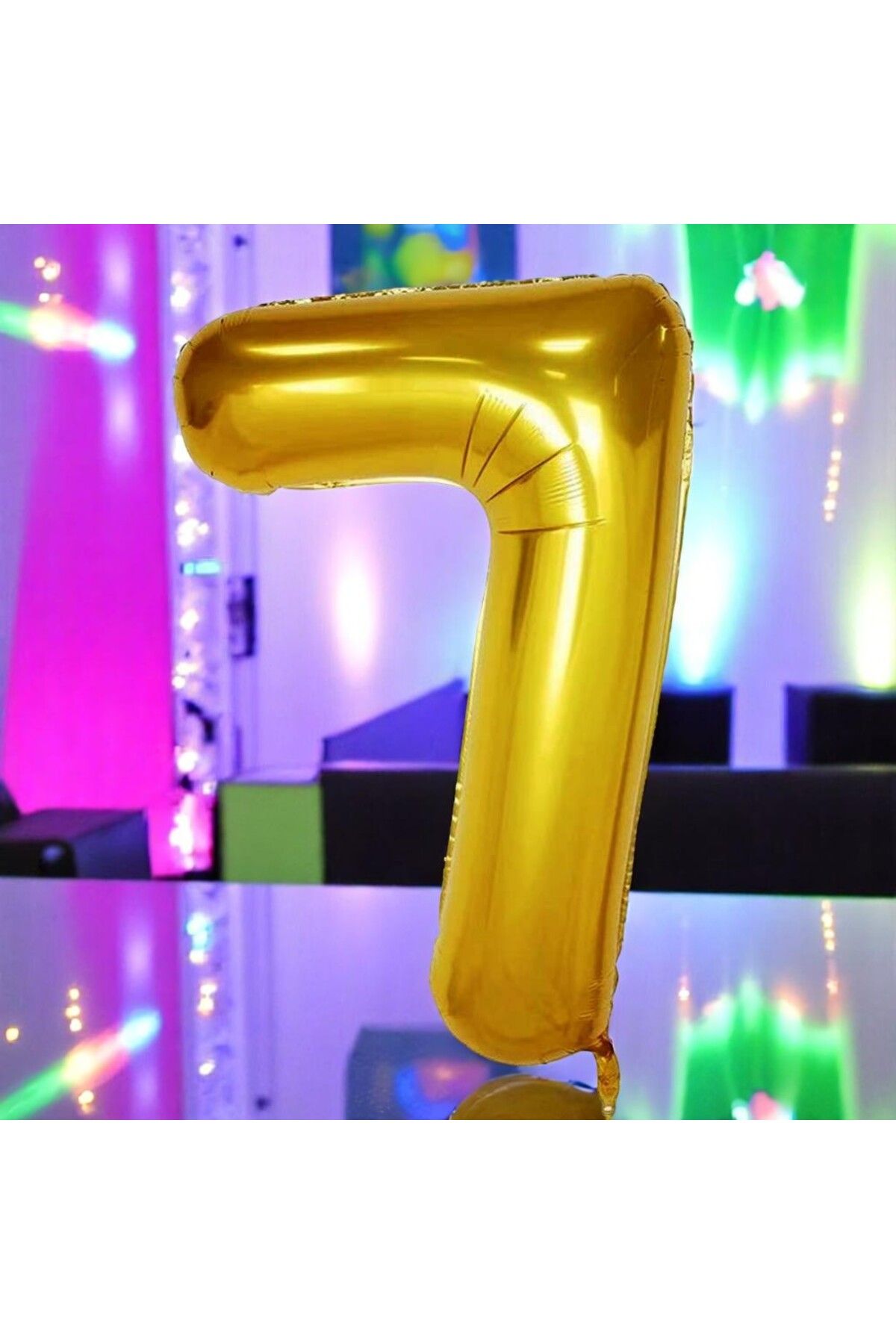 Kuzey GOLD 7 RAKAM FOLYO BALON UÇAN BALONA HELYUM GAZINA UYGUN YÜKSEK KALİTE 1 METRE GOLD 7 RAKAM BALON