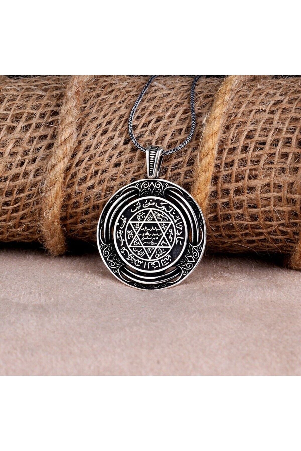 shop Madalyon Süleyman Mührü 925 Ayar Gümüş Erkek Kolye