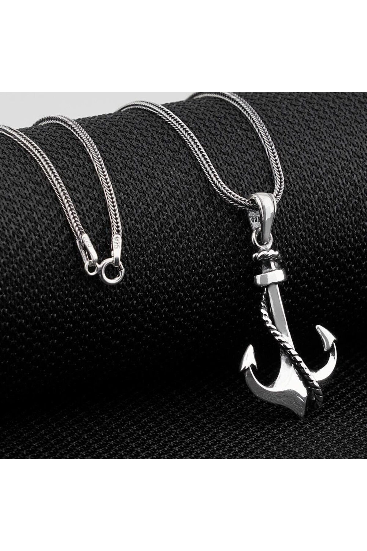 shop Deniz Çapası 925 Ayar Gümüş Erkek Kolye