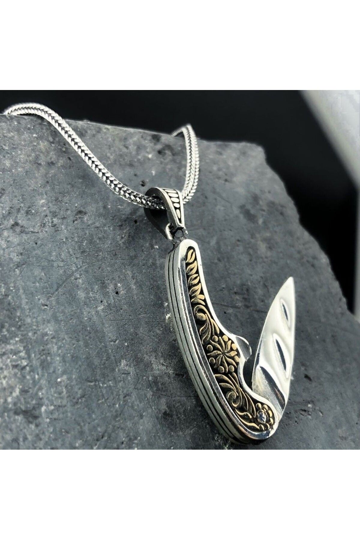 shop Bıcak 925 Ayar Gümüş Erkek Kolye