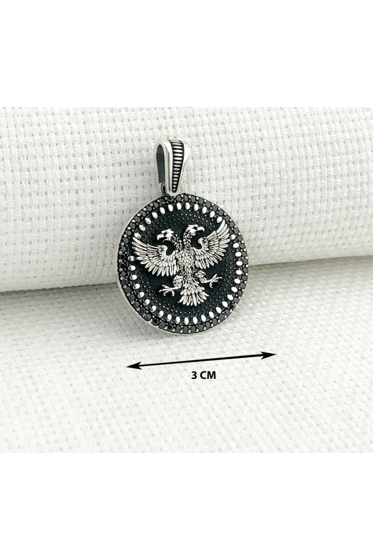 shop Çift Başlı Kartal 925 Ayar Gümüş Erkek Kolyesi