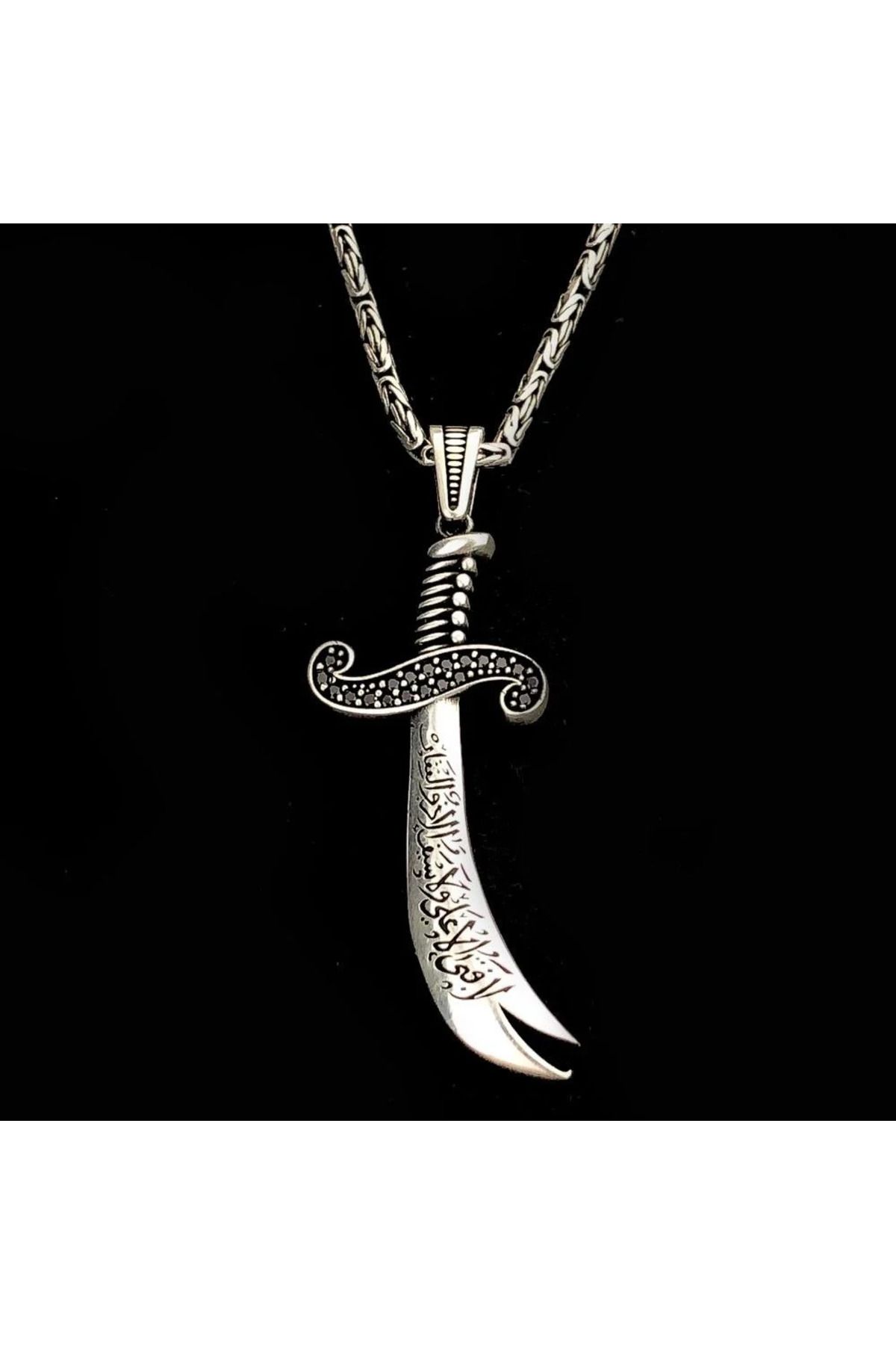 shop Zulfikar La Feta İlla Ali La Seyfe İila Zulfikar Kral Zincir 925 Ayar Gümüş Erkek Kolye