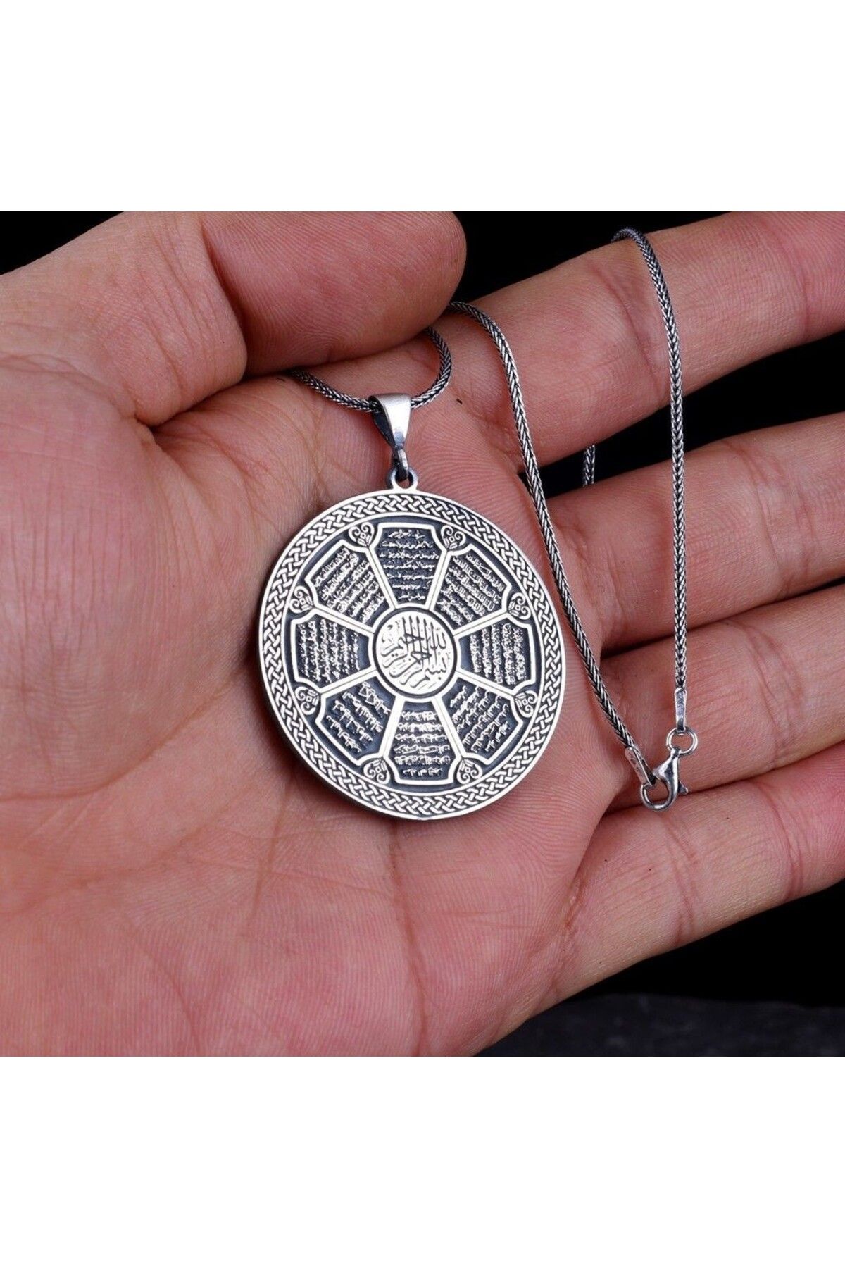 shop Koruma Duaları Yazılı 925 Ayar Gümüş Erkek Kolye