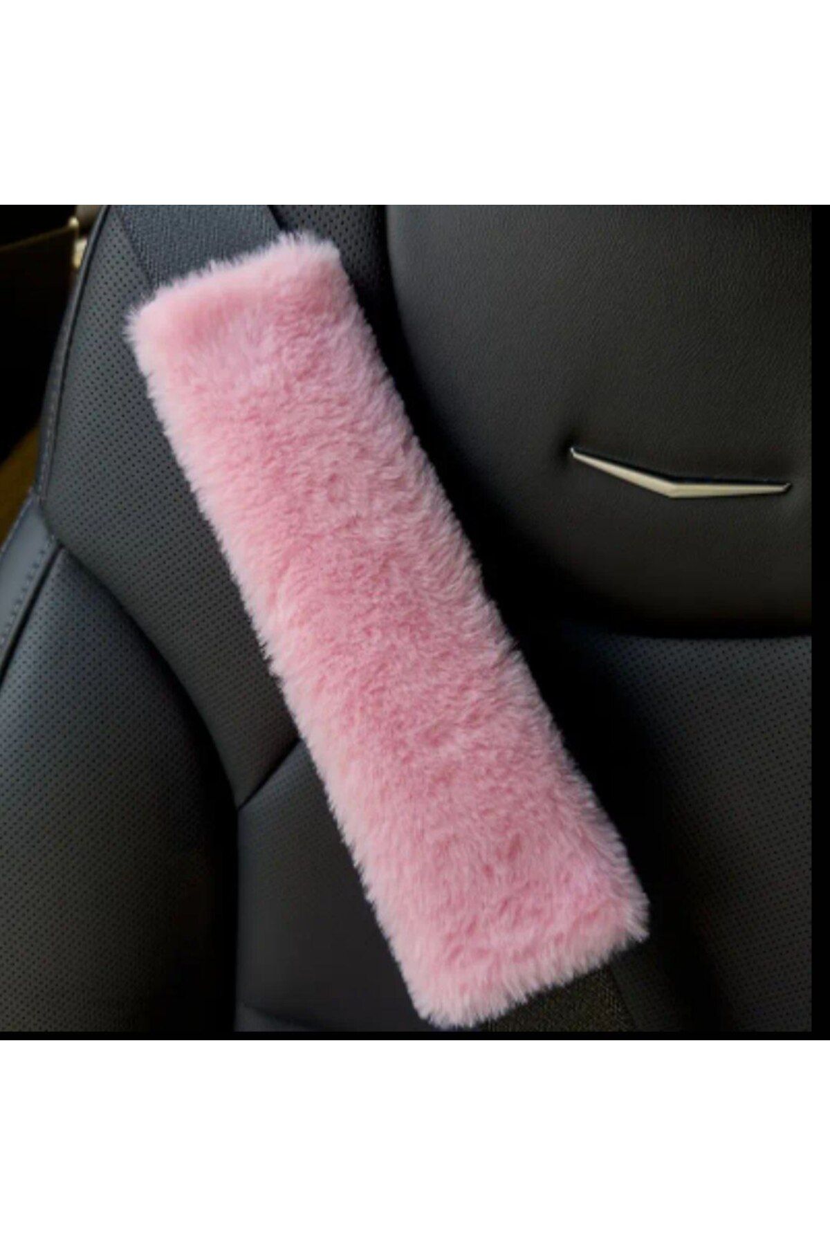 merdümek 1 adet peluş pembe emniyet kemeri kılıfı - emniyet kemeri aksesuarı - araba aksesuarı