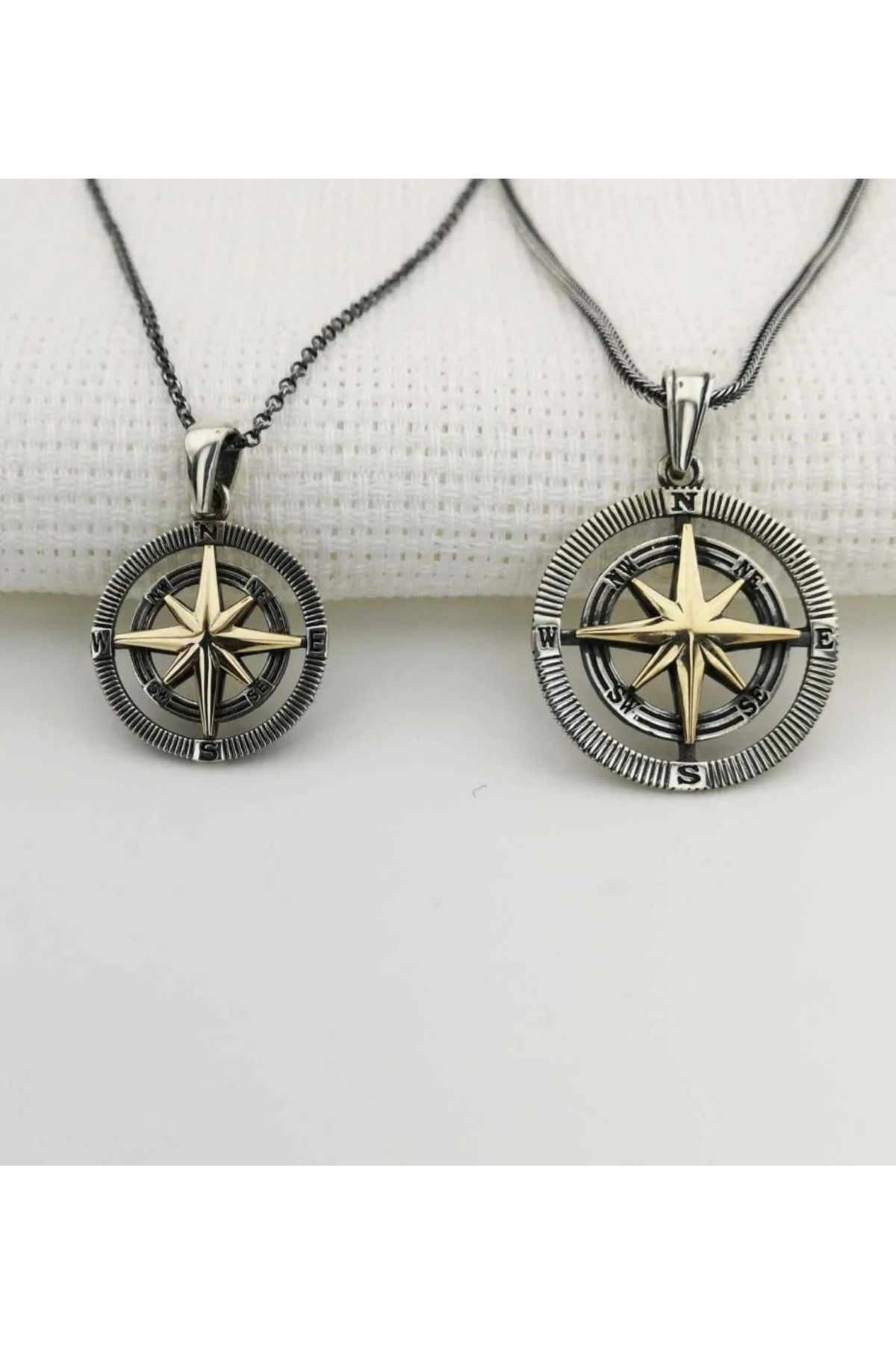 shop Pusula 925 Ayar Gümüş Kadın Erkek Kolye