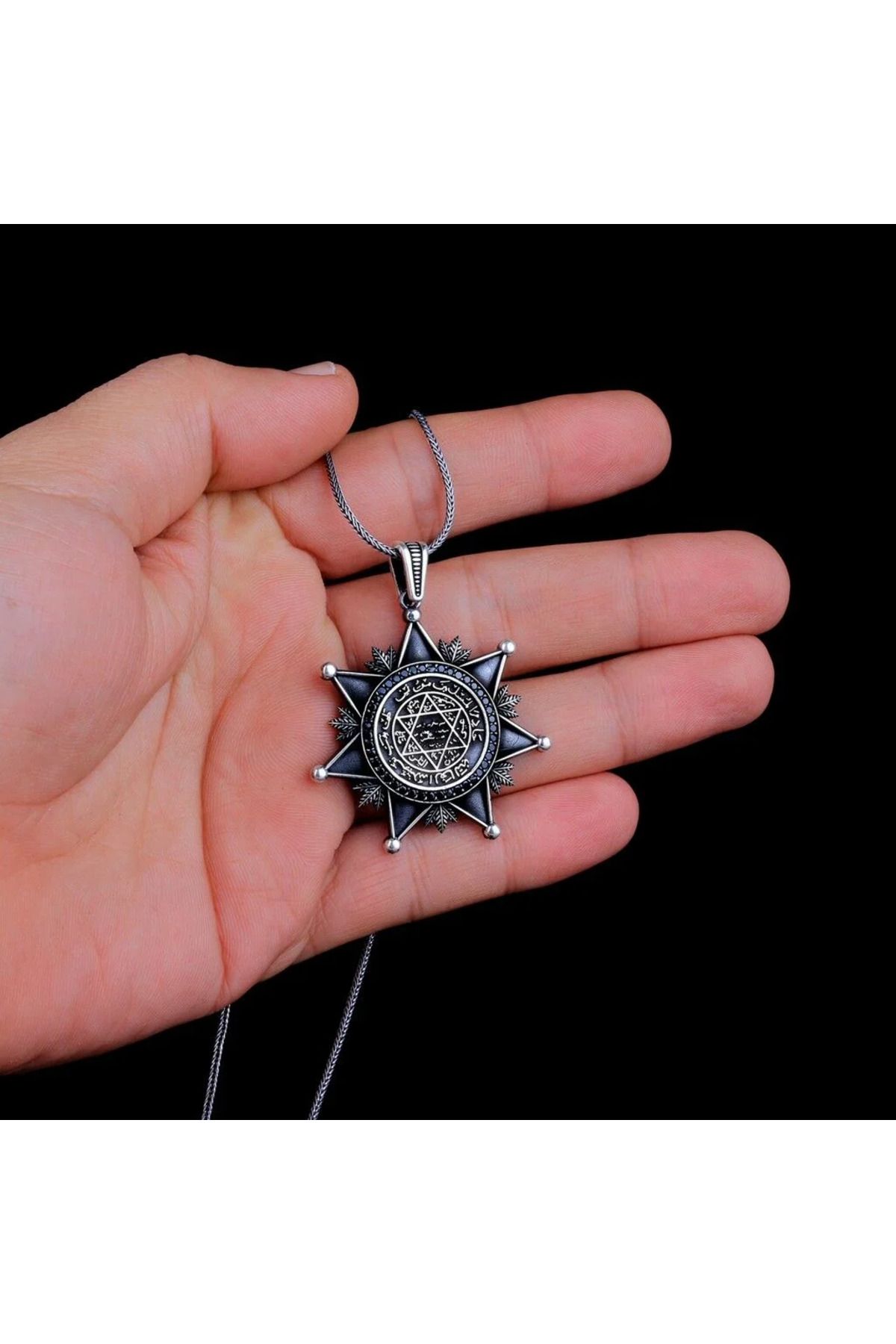 shop Süleyman Mührü Madalyon 925 Ayar Gümüş Erkek Kolye
