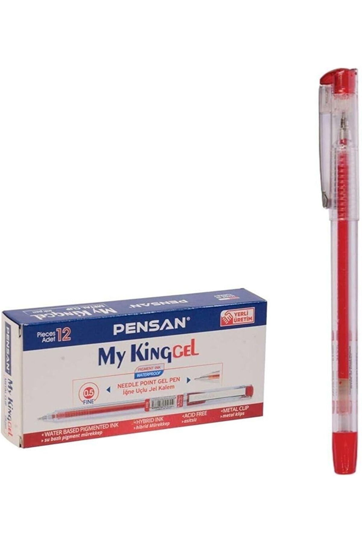 Pensan MY KİNG JEL KALEM 05 KIRMIZI 12 Lİ PAKET 6405