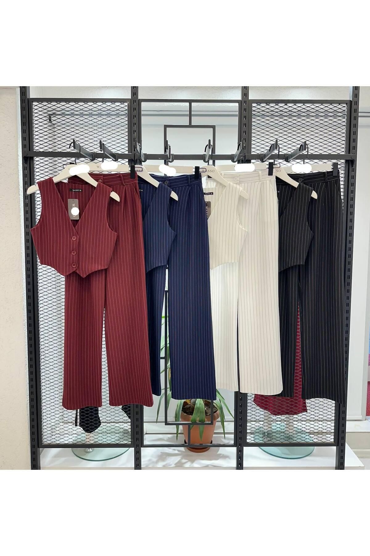 RENK RENK OUTLET 0260 ÇİZGİLİ YELEKLİ TAKIM