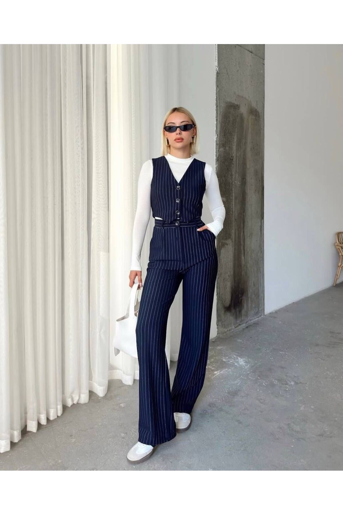 RENK RENK OUTLET 0260 ÇİZGİLİ YELEKLİ TAKIM