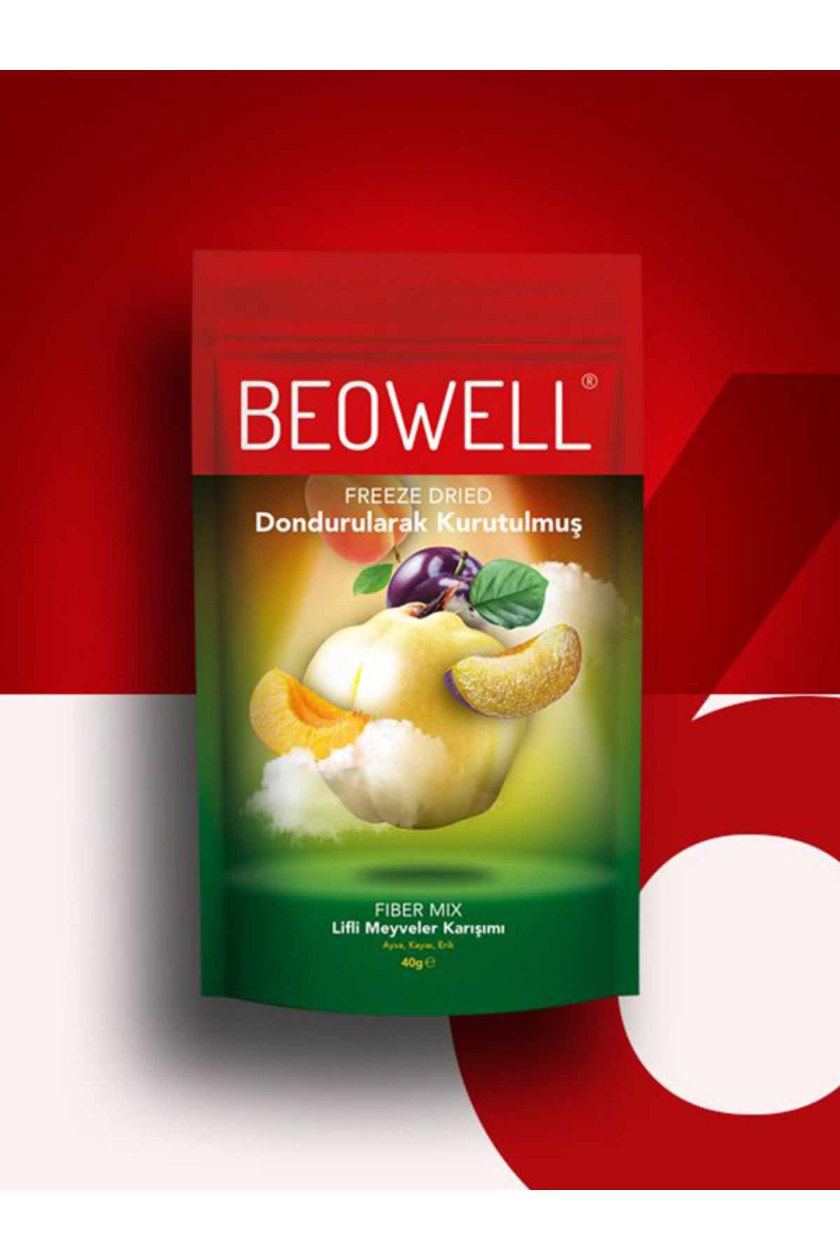 BEOWELL Fiber Mix 6'lı Set – Freeze Dried Dondurularak Kurutulmuş Lif Zengini Meyve Karışımı 40g