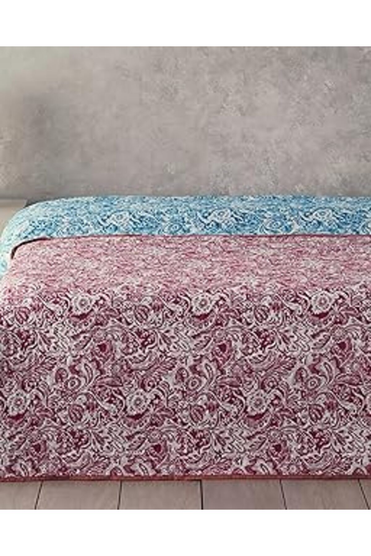 Mu Art Ahşap English Home Folk Art Çift Kişilik Çok Amaçlı Örtü Koyu Pembe