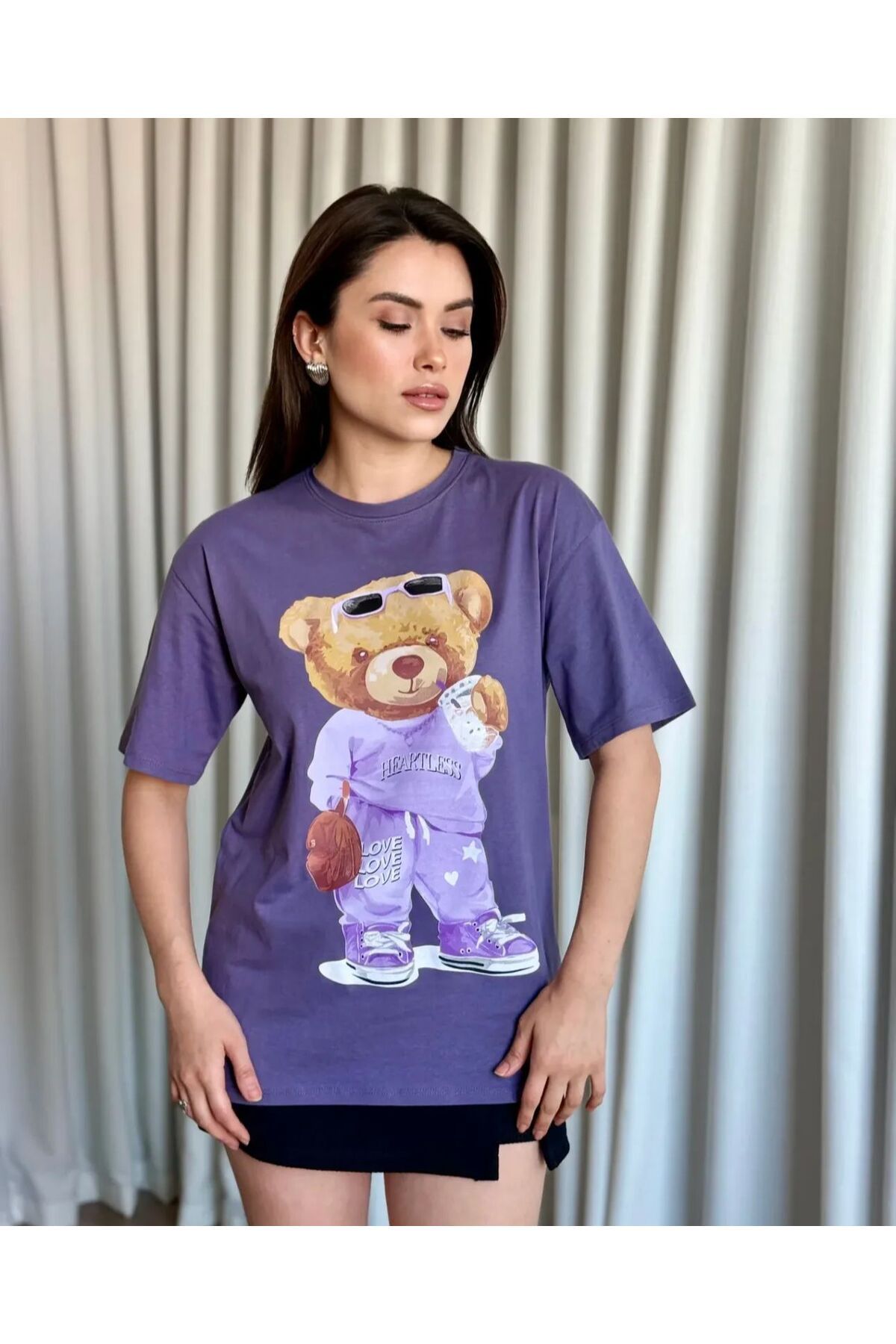 RENK RENK OUTLET YS166 LOVE AYICIKLI BSK TSHIRT